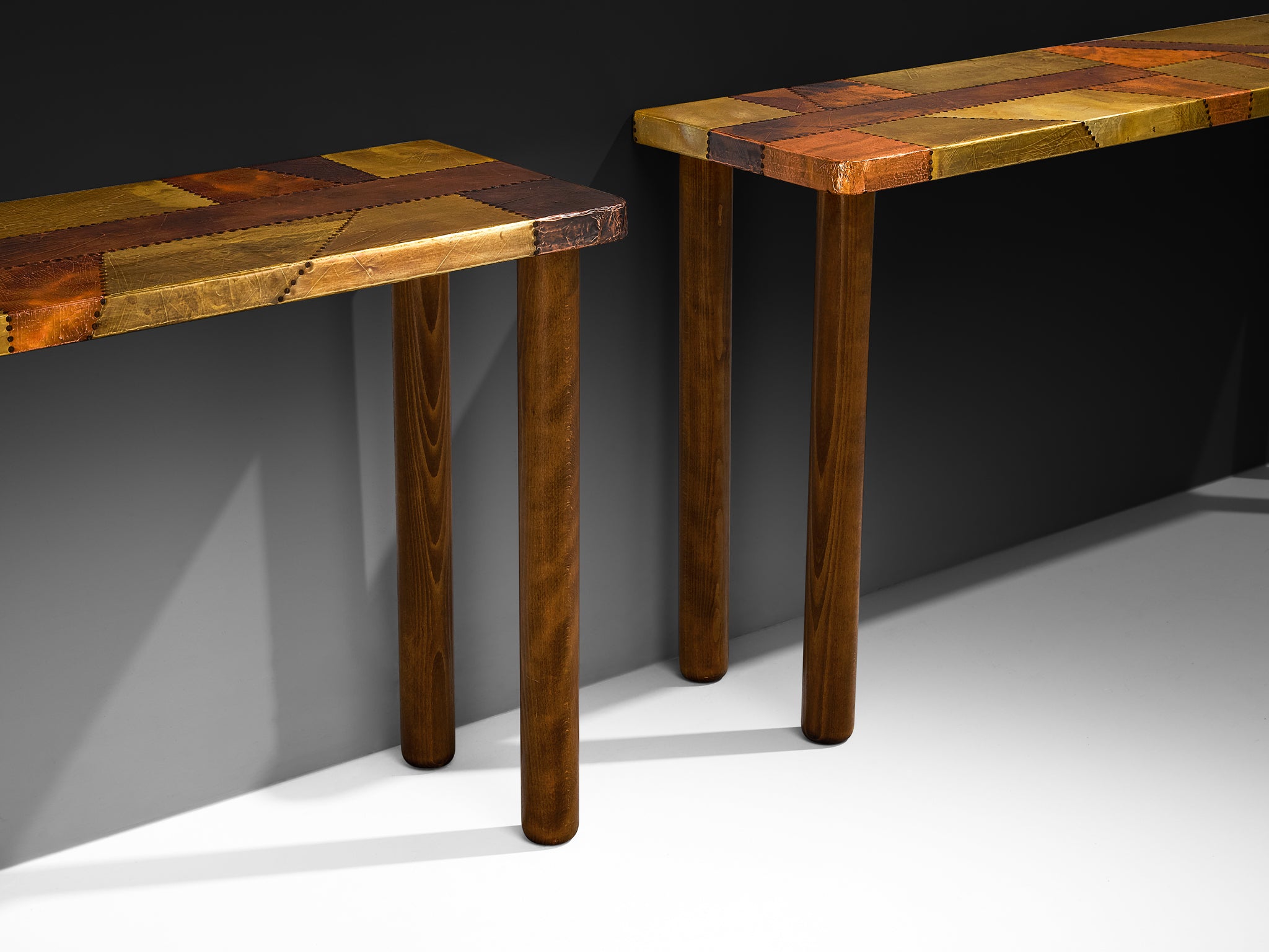 Lorenzo Burchiellaro Pair of Console Tables in Copper Tables Morentz