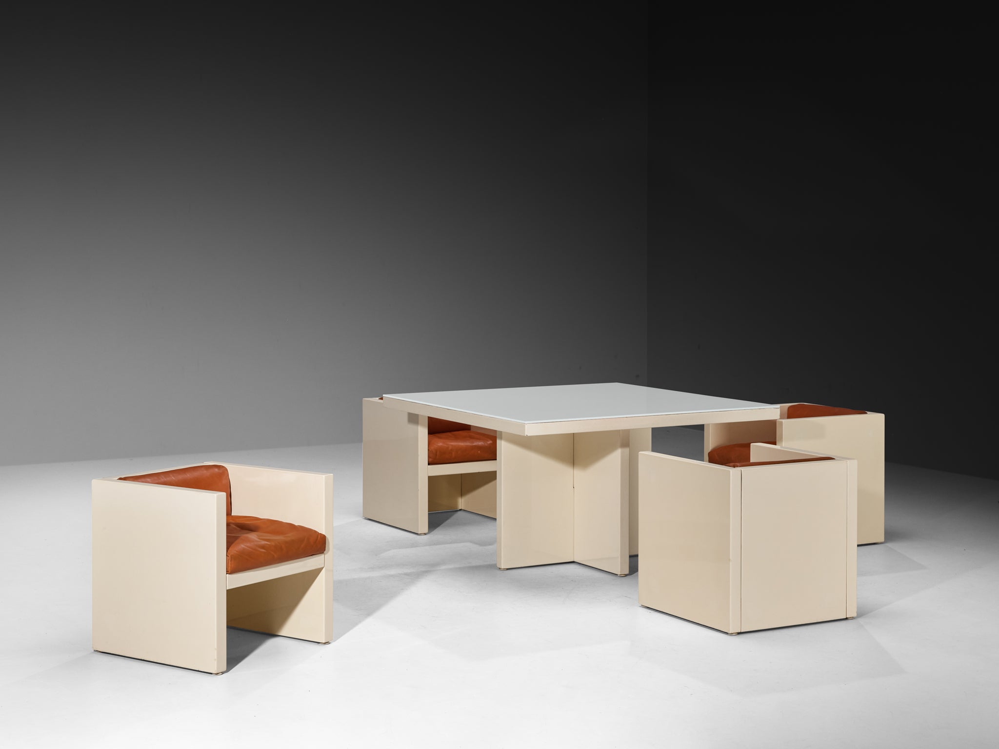 Massimo & Lella Vignelli Rare Saratoga Dining / Lounge Set with Table and Chairs Tables Morentz