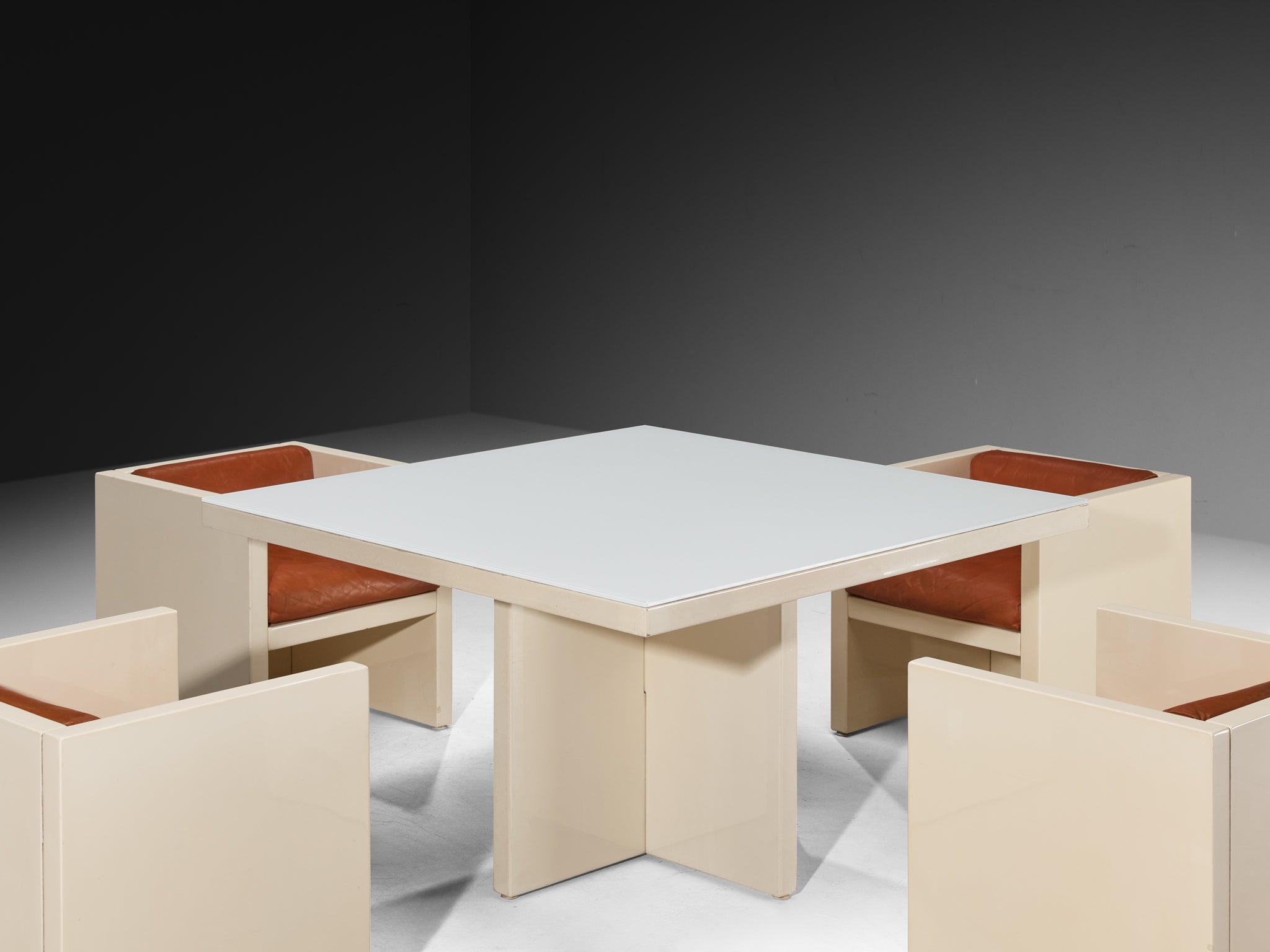 Massimo & Lella Vignelli Rare Saratoga Dining / Lounge Set with Table and Chairs Tables Morentz