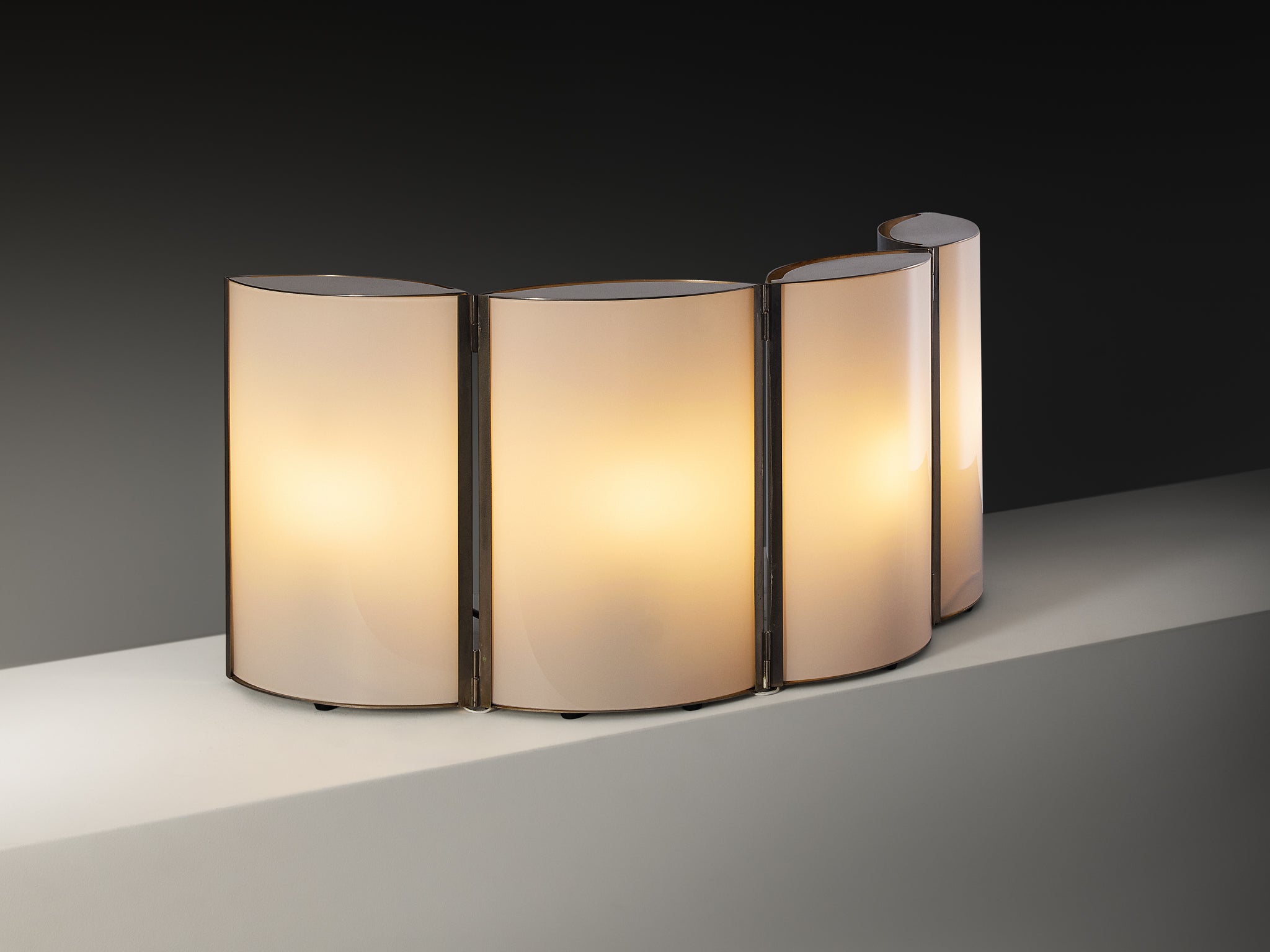 Rare Jean-Pierre Vitrac for Verre Lumière 'Éventail' Folding Lamp Lighting Morentz