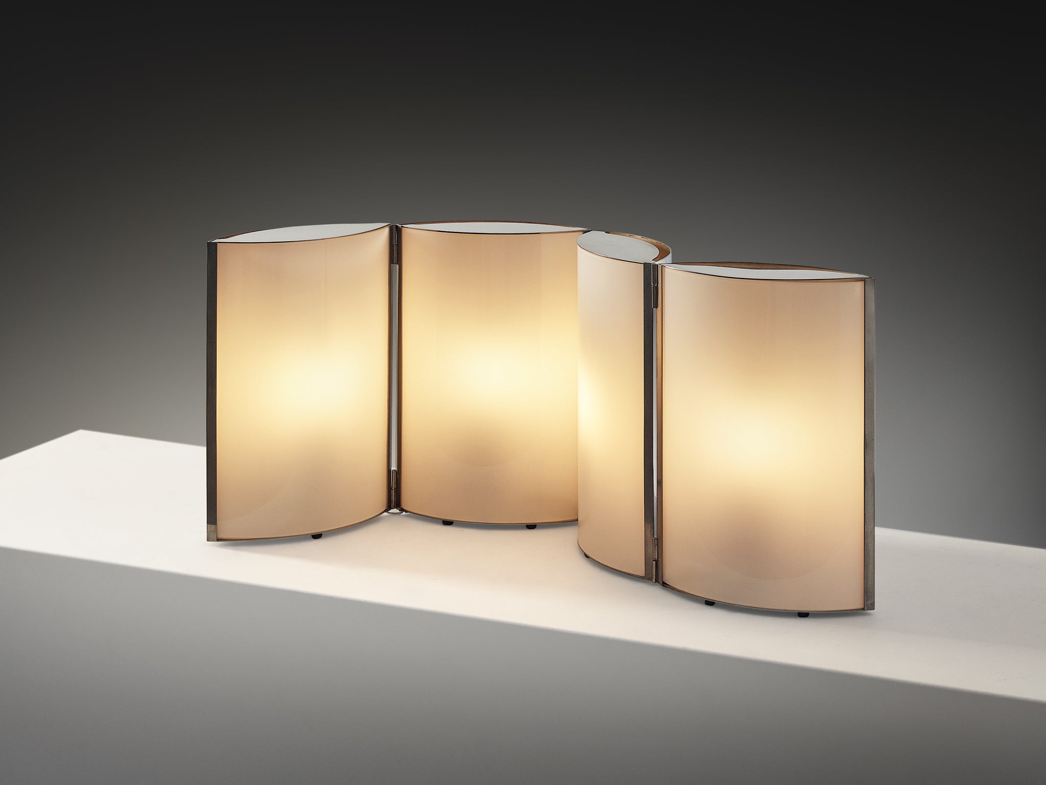 Rare Jean-Pierre Vitrac for Verre Lumière 'Éventail' Folding Lamp Lighting Morentz