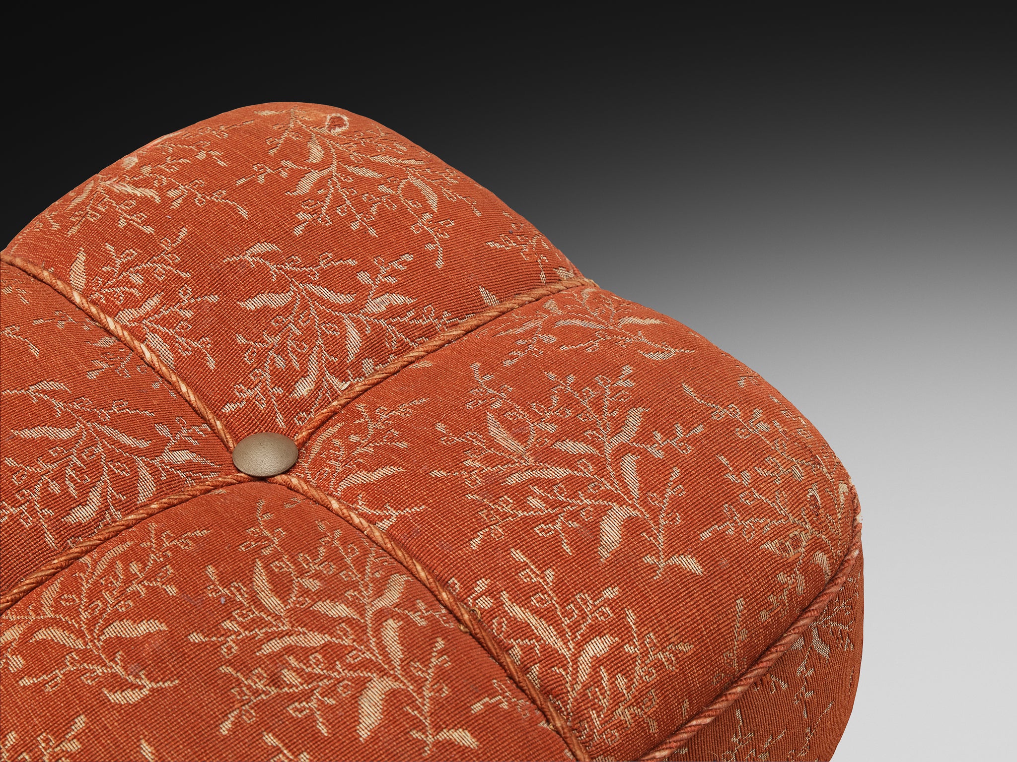 Jindrich Halabala Square Stool in Decorative Upholstery