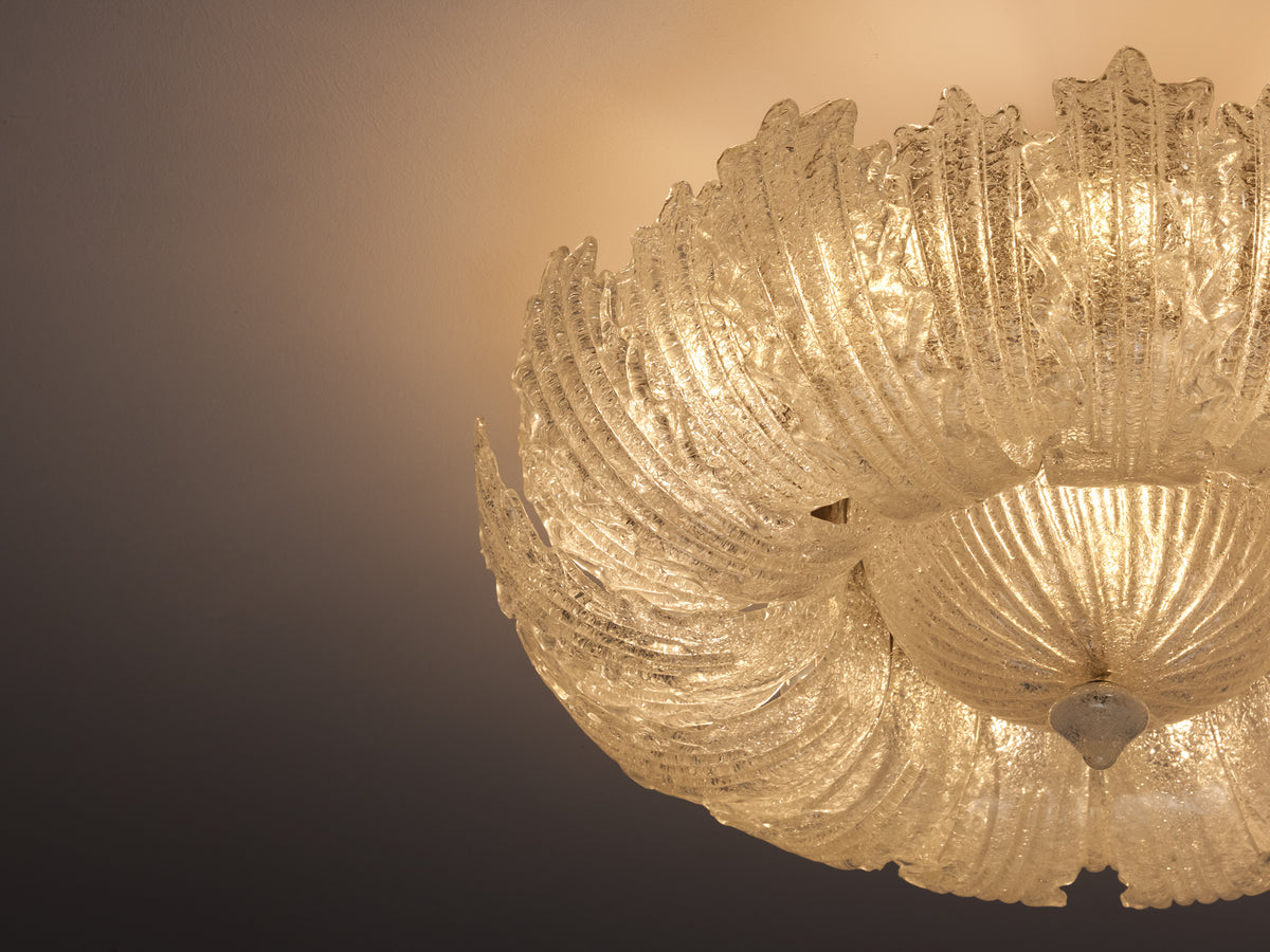 Barovier & Toso Crystal Glass Flush Mount Lighting Morentz