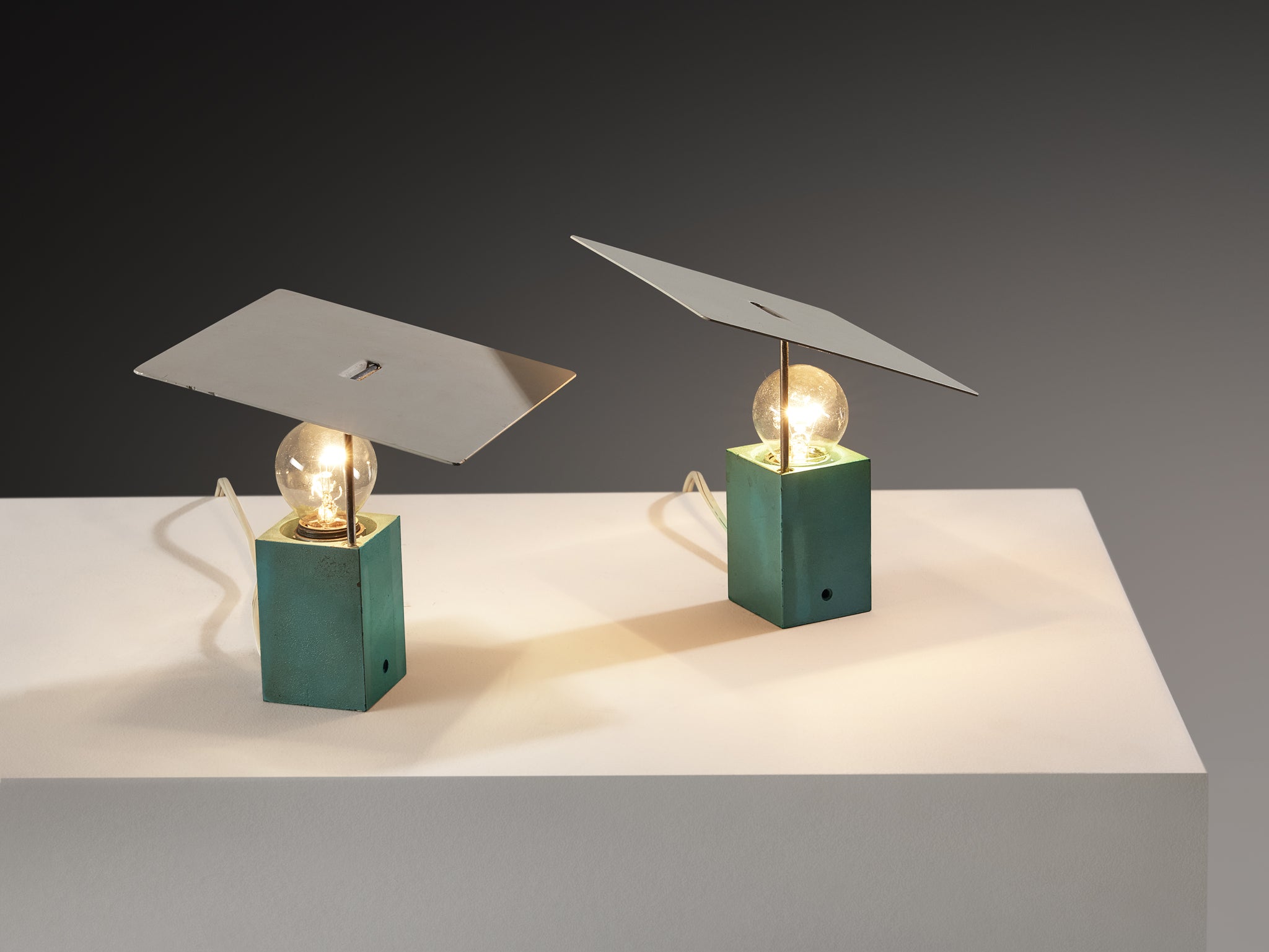 Rare Antonio Macchi For Arteluce Pair of '610' Table Lamps
