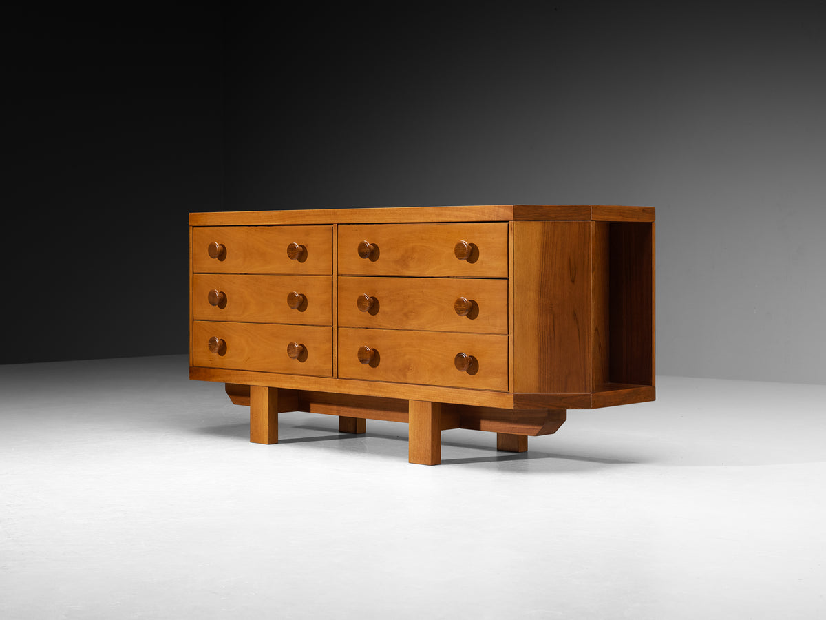 Italian Sideboard in Walnut with Open Side Compartments Case pieces and storage cabinets Morentz