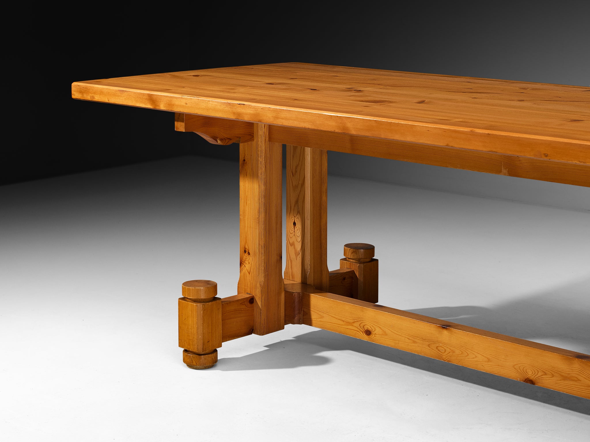 Grand Monumental Modernist Dining Table in Pine 1970s 400cm/157in Tables Morentz