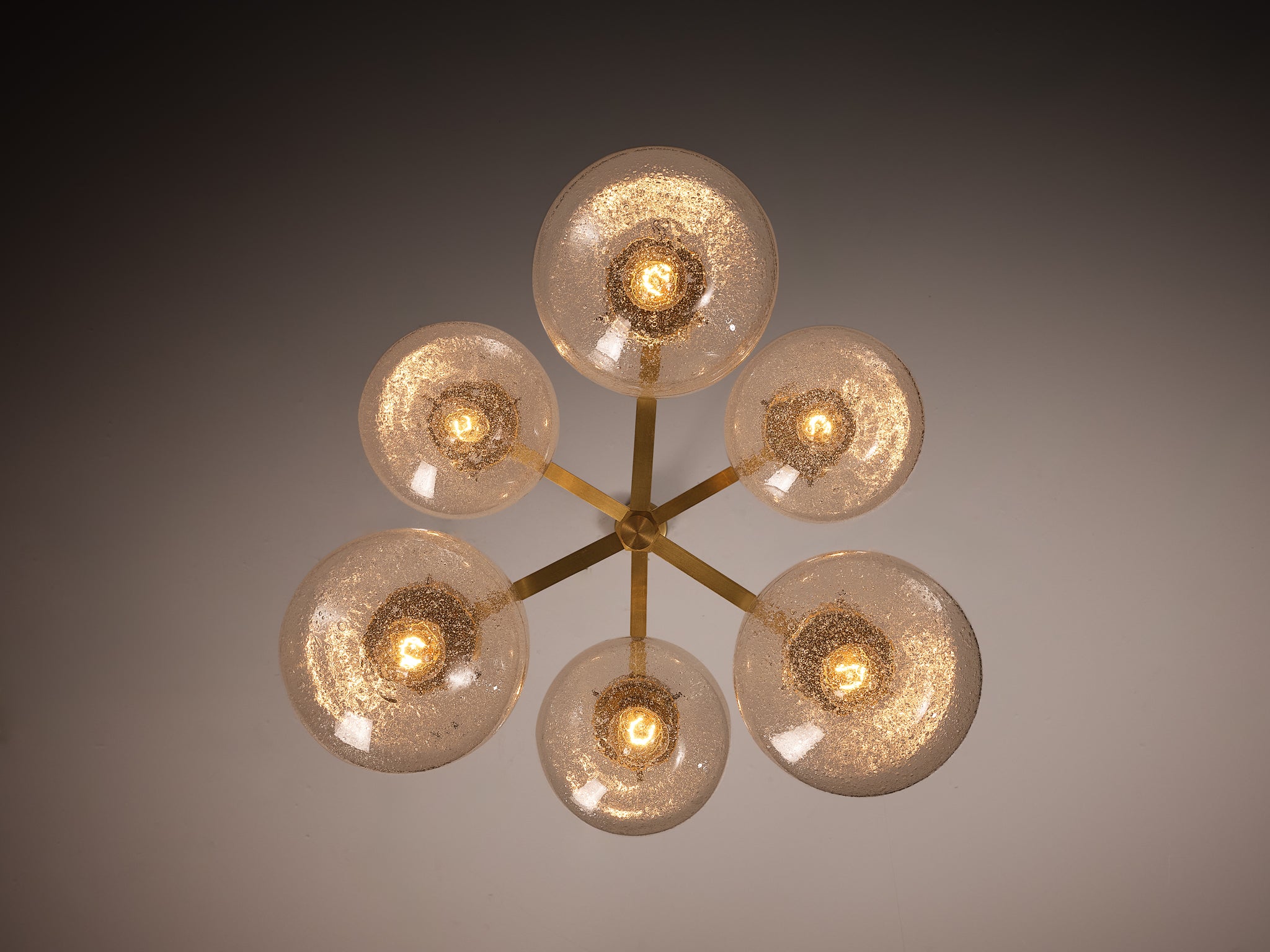 Chandeliers Brass and Textured Glass Lighting Morentz