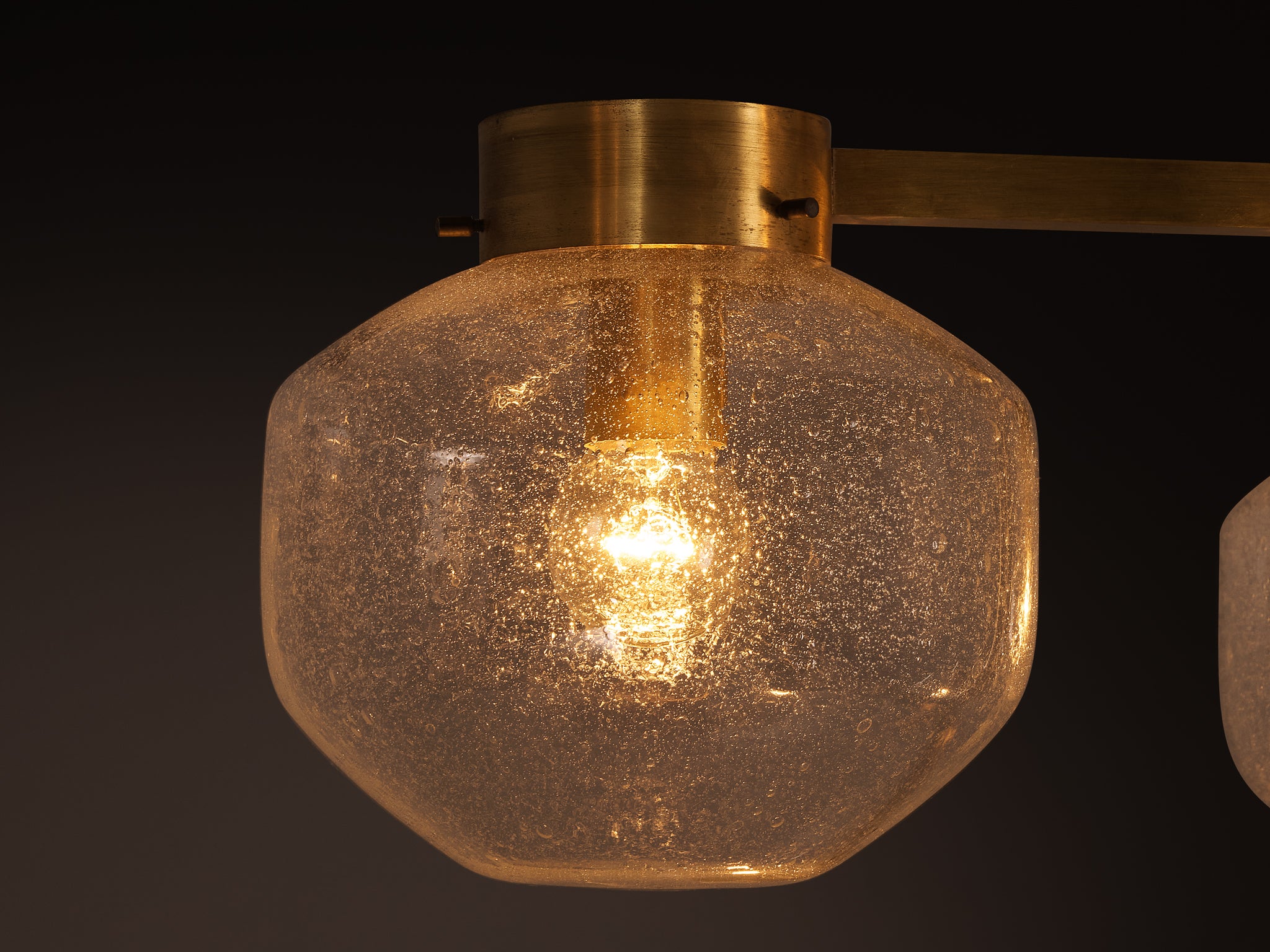 Chandeliers Brass and Textured Glass Lighting Morentz