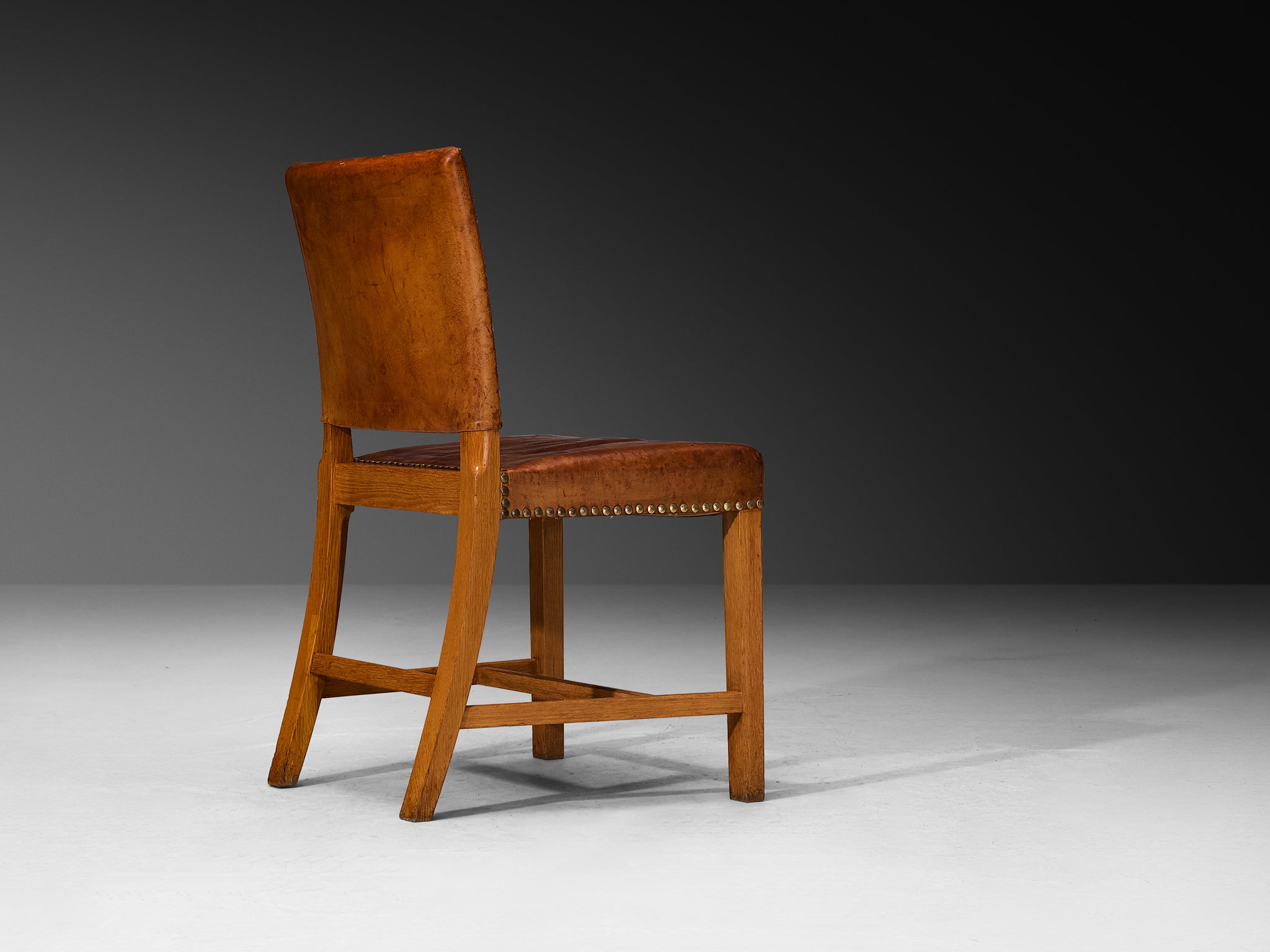 Jacob Kjaer Set of Eight Dining Chairs in Oak and Leather 1930s Seating Morentz