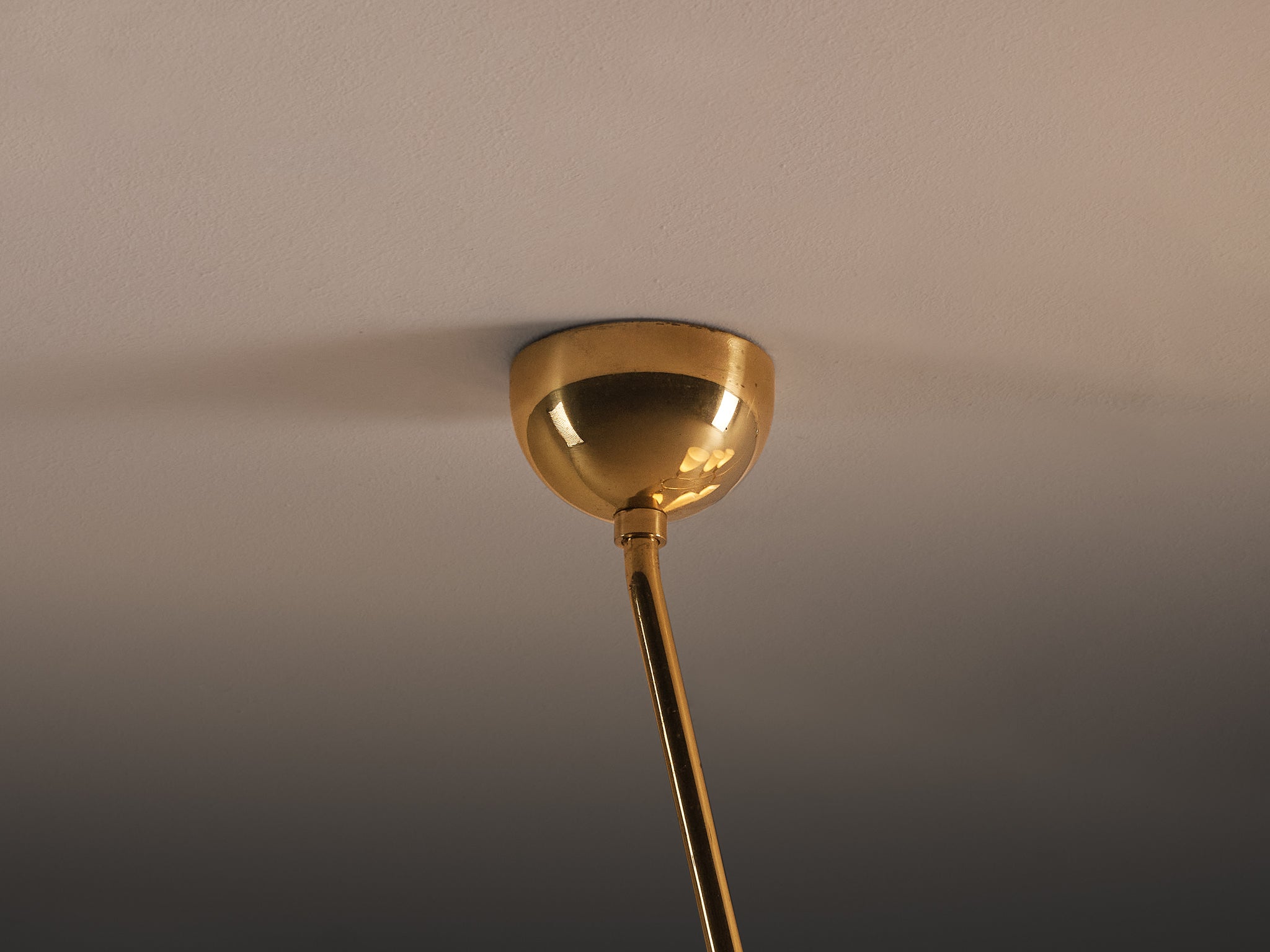 Rare Large Lisa Johansson-Pape for Orno Chandelier in Brass and Glass Lighting Morentz