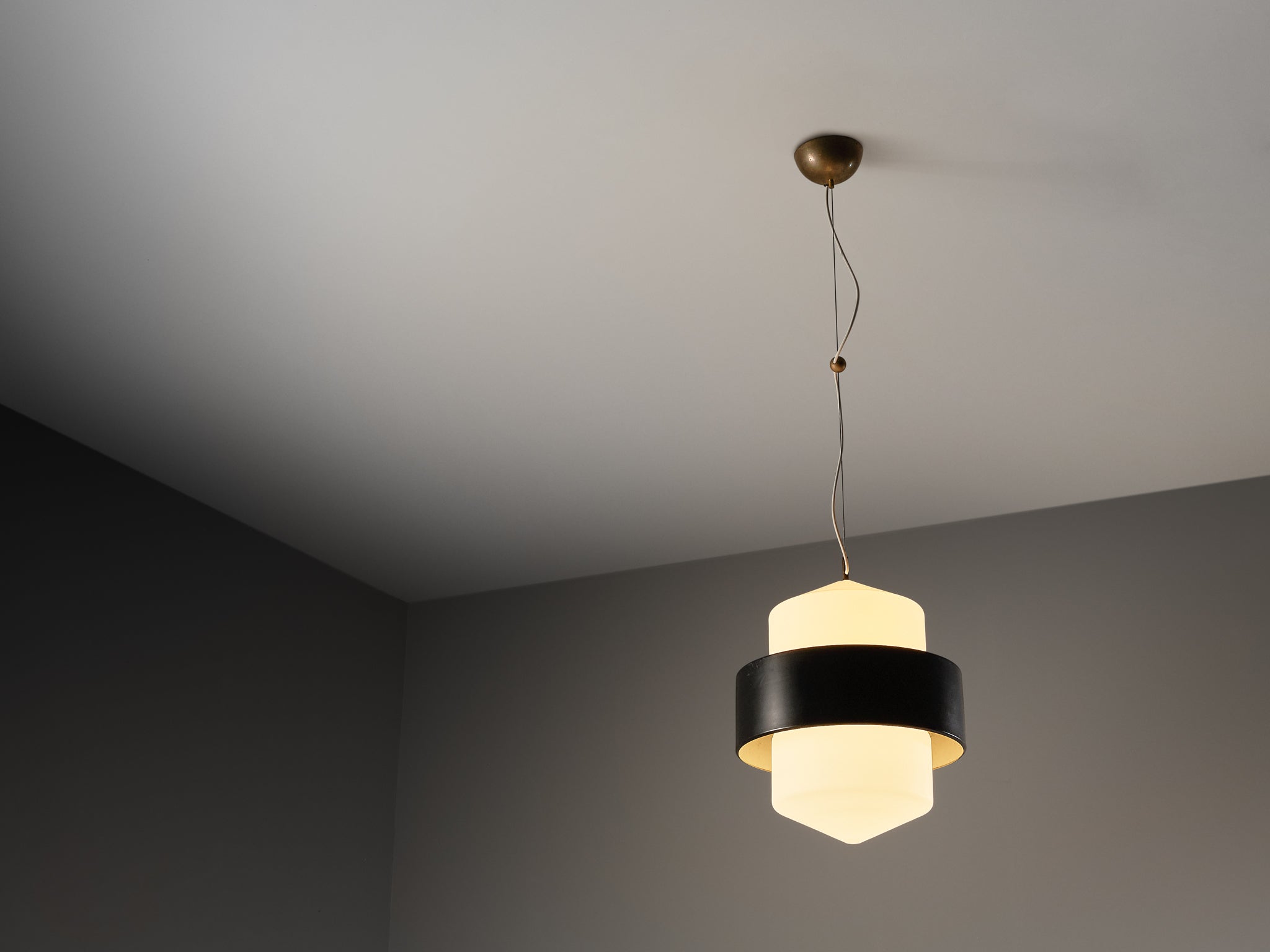 Rare Stilnovo Mid-Century Modern Pendant Lamp Lighting Morentz