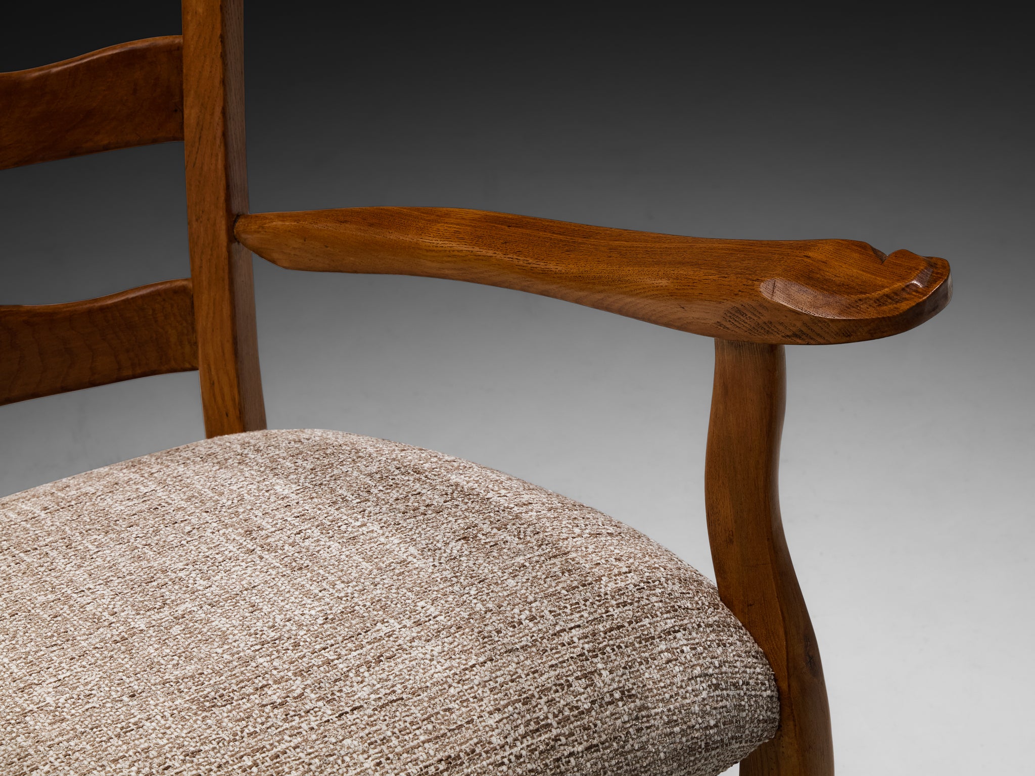 Pair of Rustic Modern Italian Armchairs in Chestnut Wood