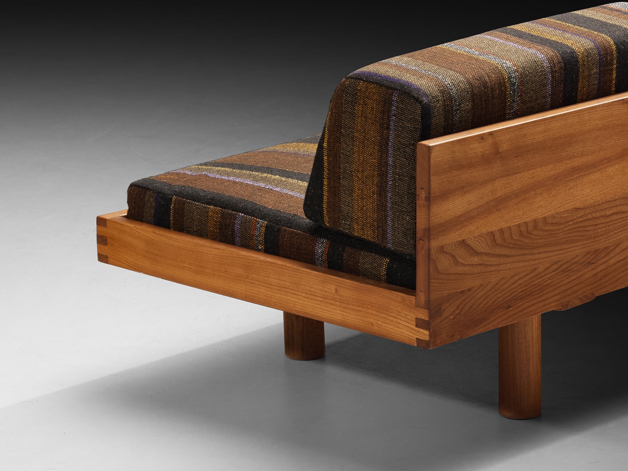 Early Pierre Chapo 'L09L' Sofa or Bench in Solid Elm Seating Morentz