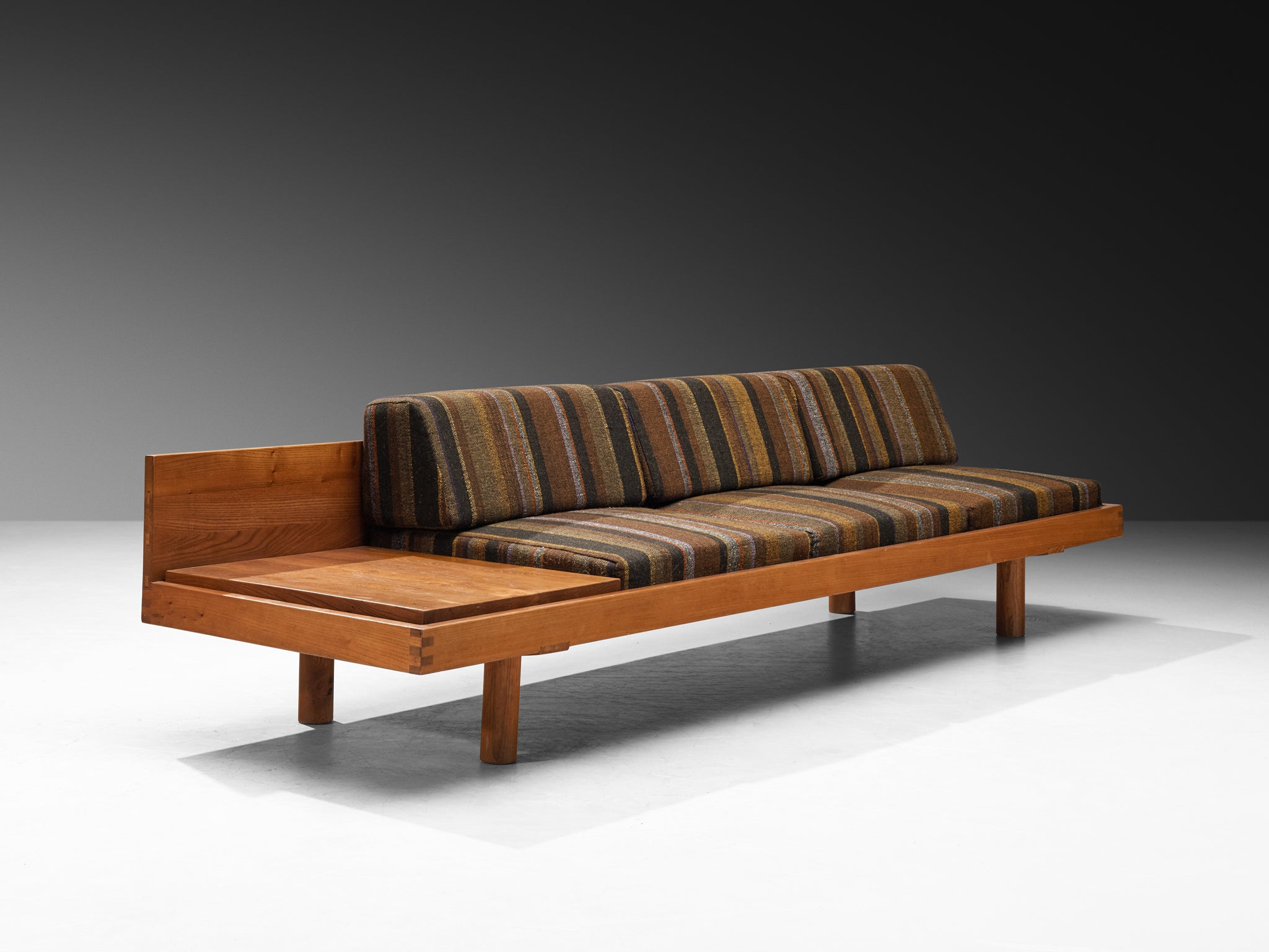 Early Pierre Chapo 'L09L' Sofa or Bench in Solid Elm Seating Morentz