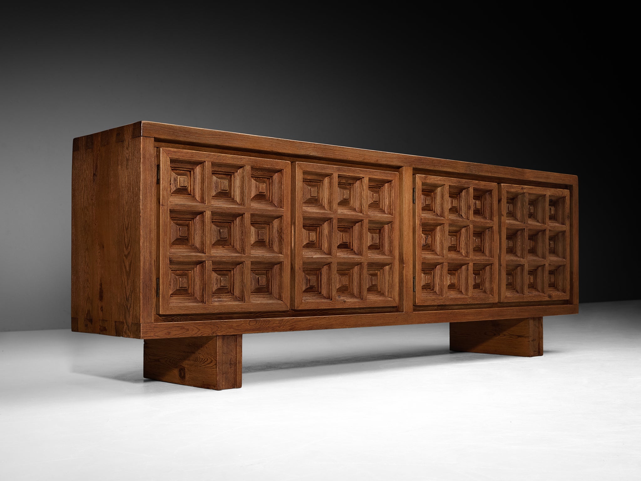 Biosca Spanish Brutalist Sideboard in Stained Pine