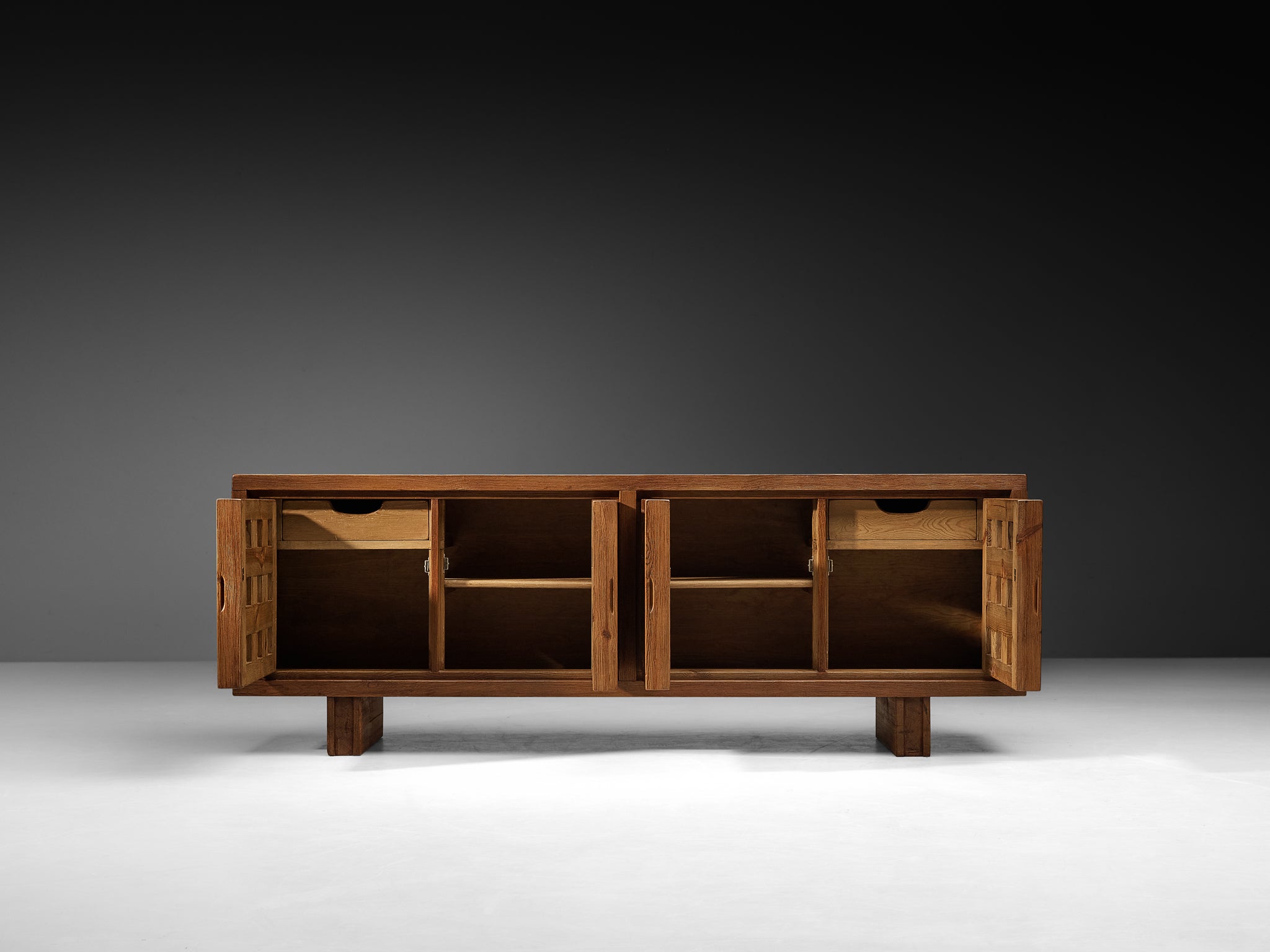 Biosca Spanish Brutalist Sideboard in Stained Pine