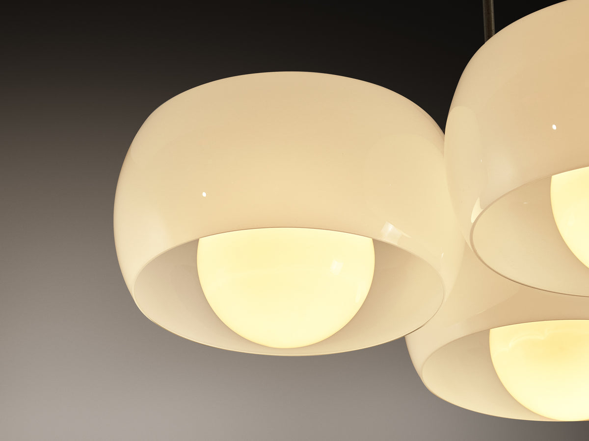Vico Magistretti for Artemide 'Triclinio' Chandelier in Opaline Glass