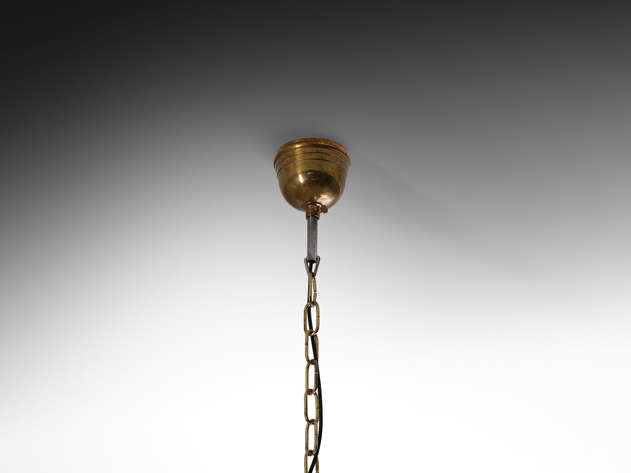 Lars Holmström for Arvika Konsthantverk Ceiling Light in Steel Brass and Glass 1930s Lighting Morentz