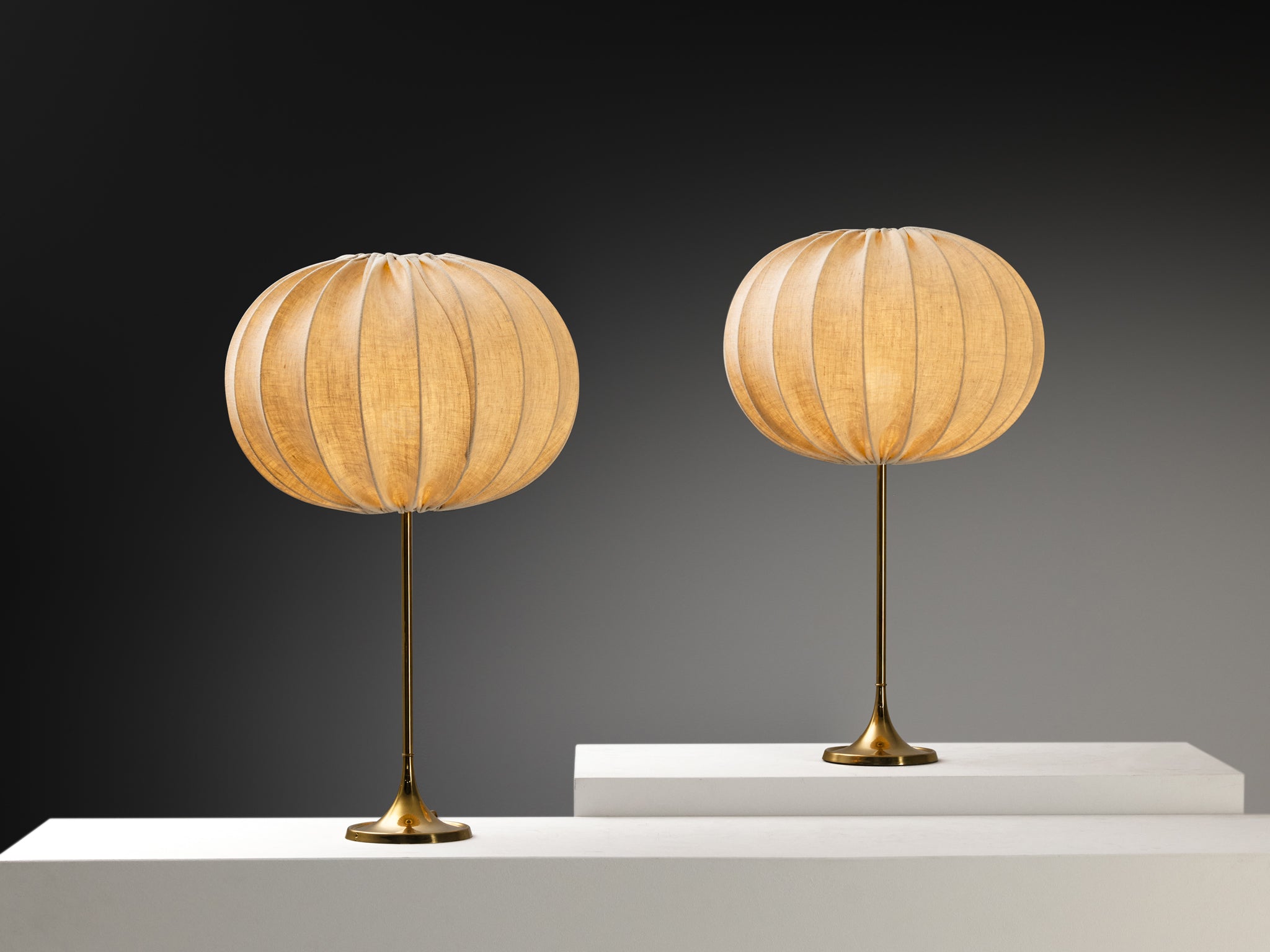 Bergboms Pair of Large 'B-017' Table Lamps in Brass Lighting Morentz