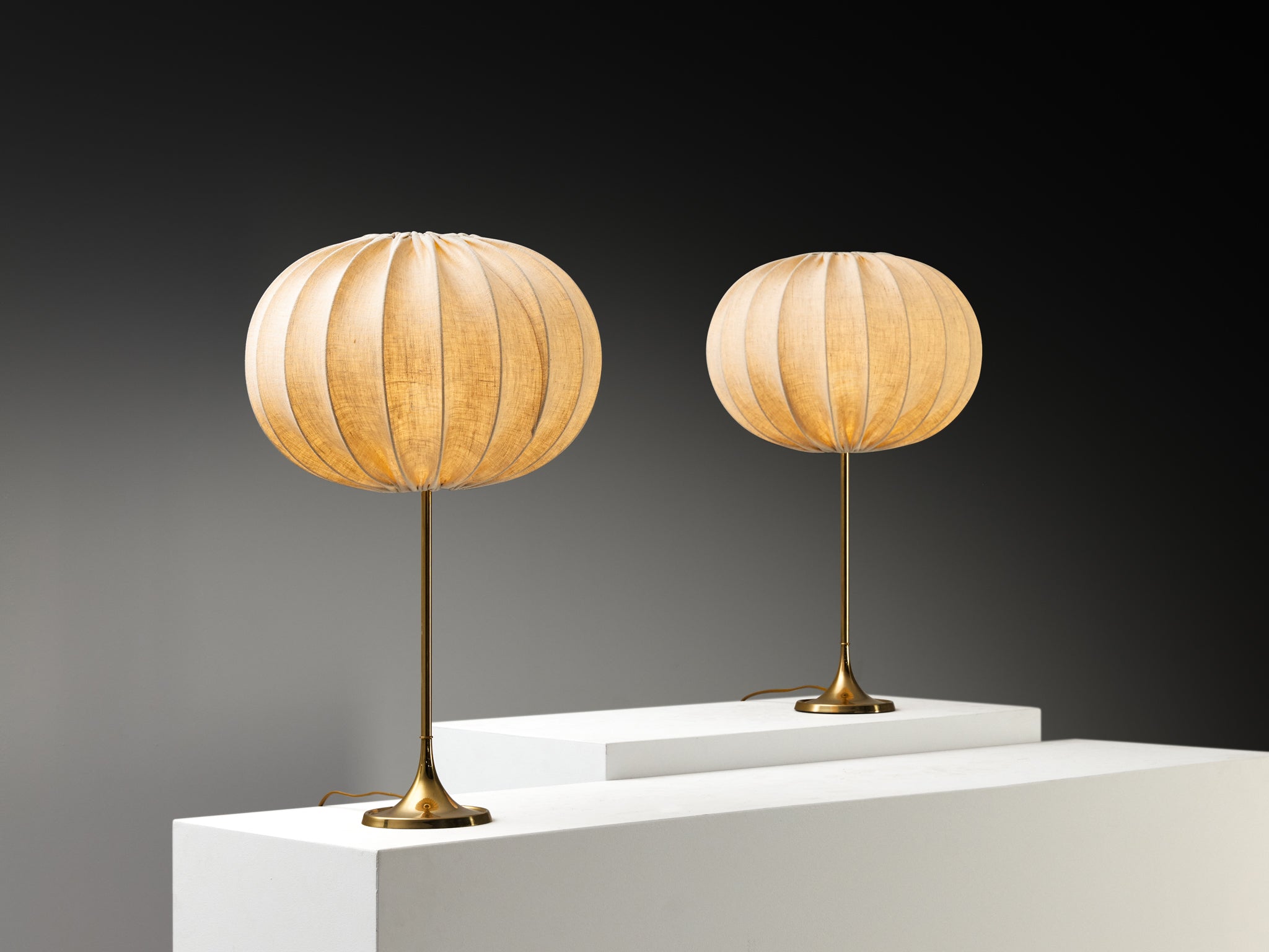 Bergboms Pair of Large 'B-017' Table Lamps in Brass Lighting Morentz