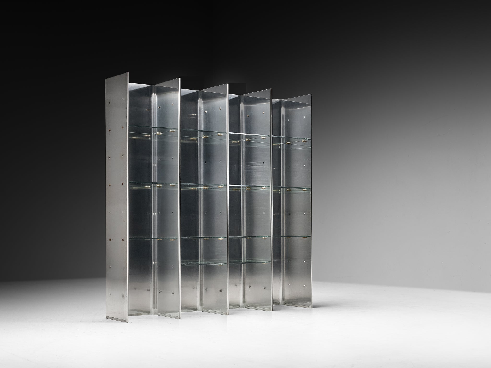 Carla Venosta and Guido Zimmerman for Arflex 'Valiant' Bookcase in Stainless Steel Case pieces and storage cabinets Morentz