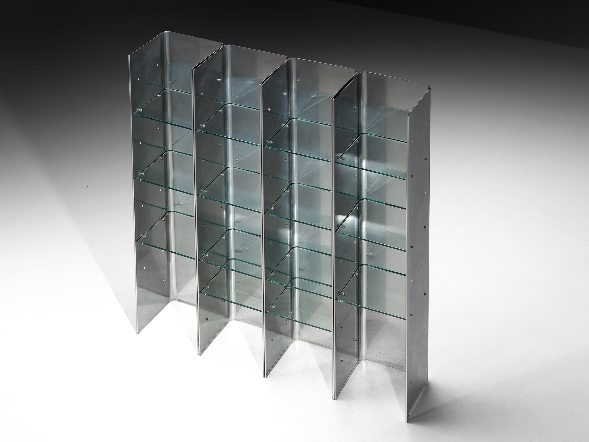 Carla Venosta and Guido Zimmerman for Arflex 'Valiant' Bookcase in Stainless Steel Case pieces and storage cabinets Morentz