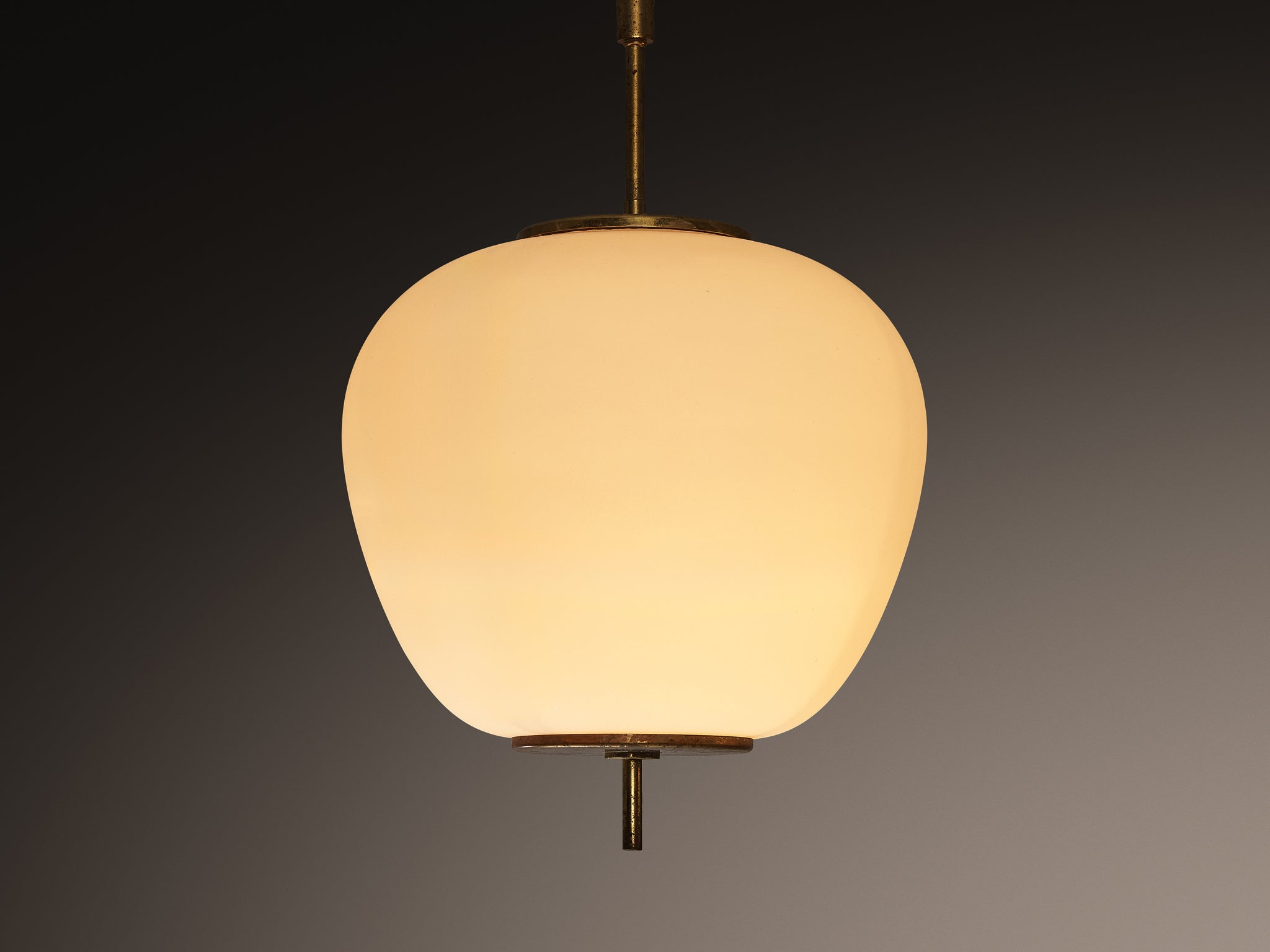 Mid-Century Modern Italian Pendant Lamps in Brass and Glass Lighting Morentz
