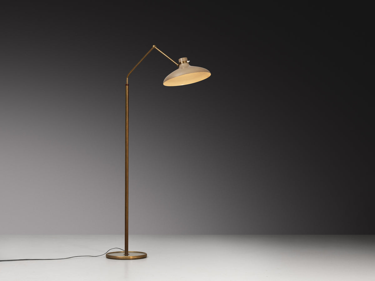 Gio Ponti for Fontana Arte ‘Parco dei Principi’ Floor Lamp with Beige Shade Lighting Morentz
