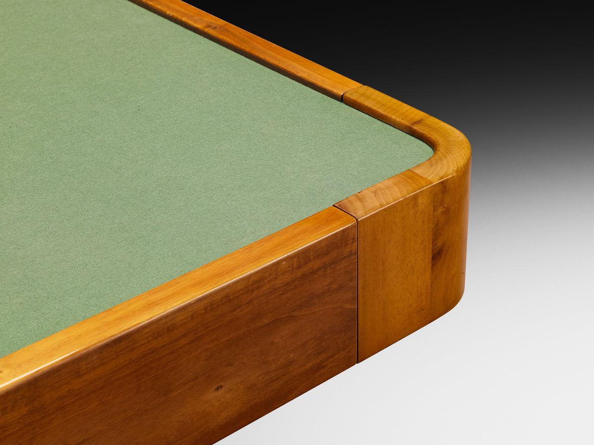 Postmodern Italian Adjustable Game Table in Walnut and Steel Tables Morentz