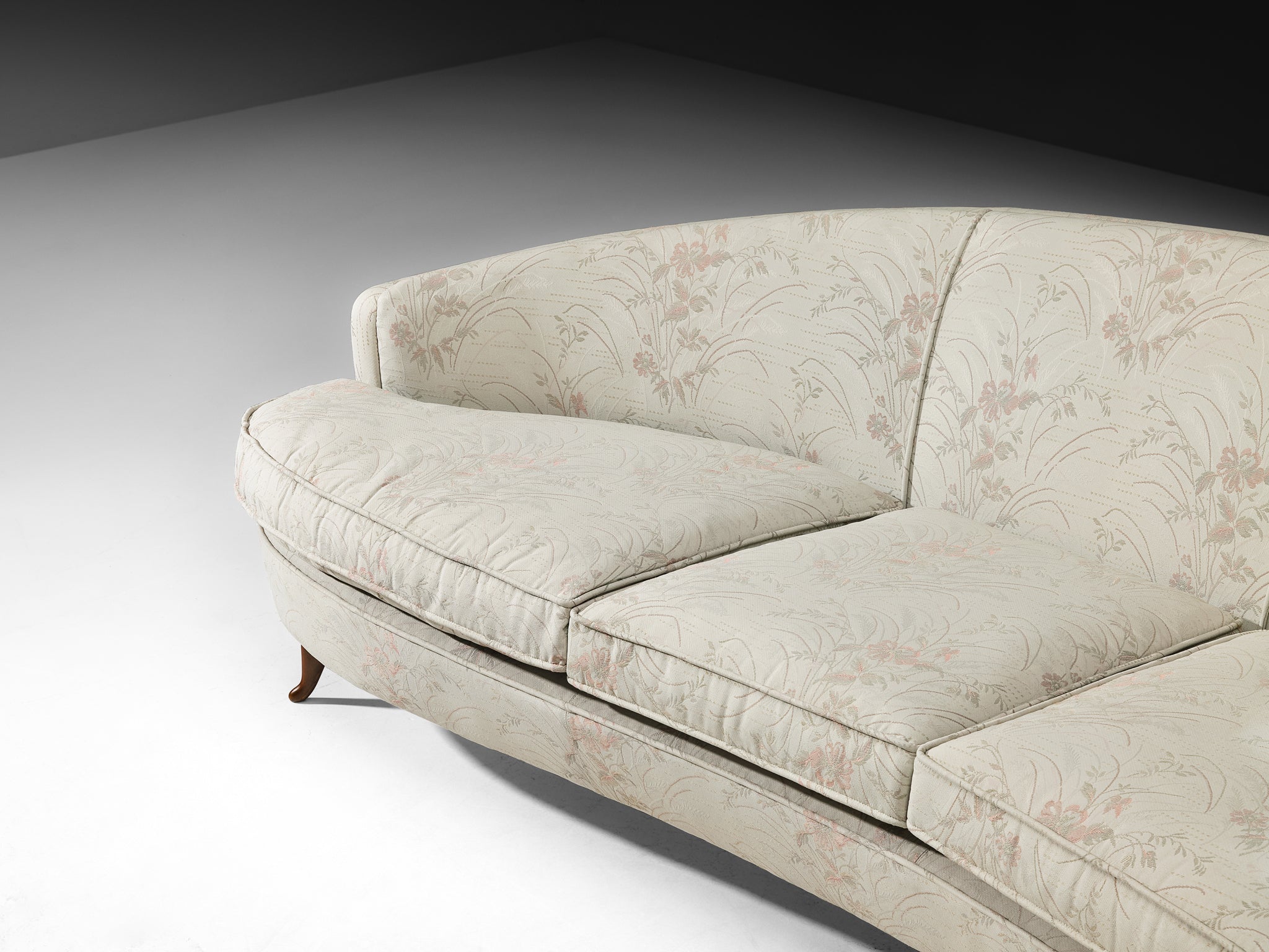 Mid-Century Modern Italian Isa Bergamo Curved Sofa 1950s