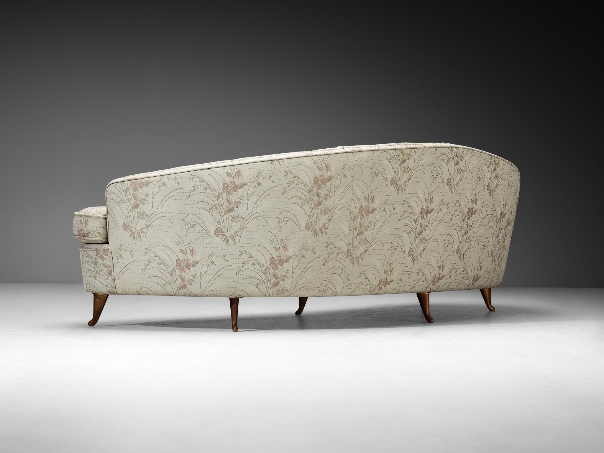 Mid-Century Modern Italian Isa Bergamo Curved Sofa 1950s