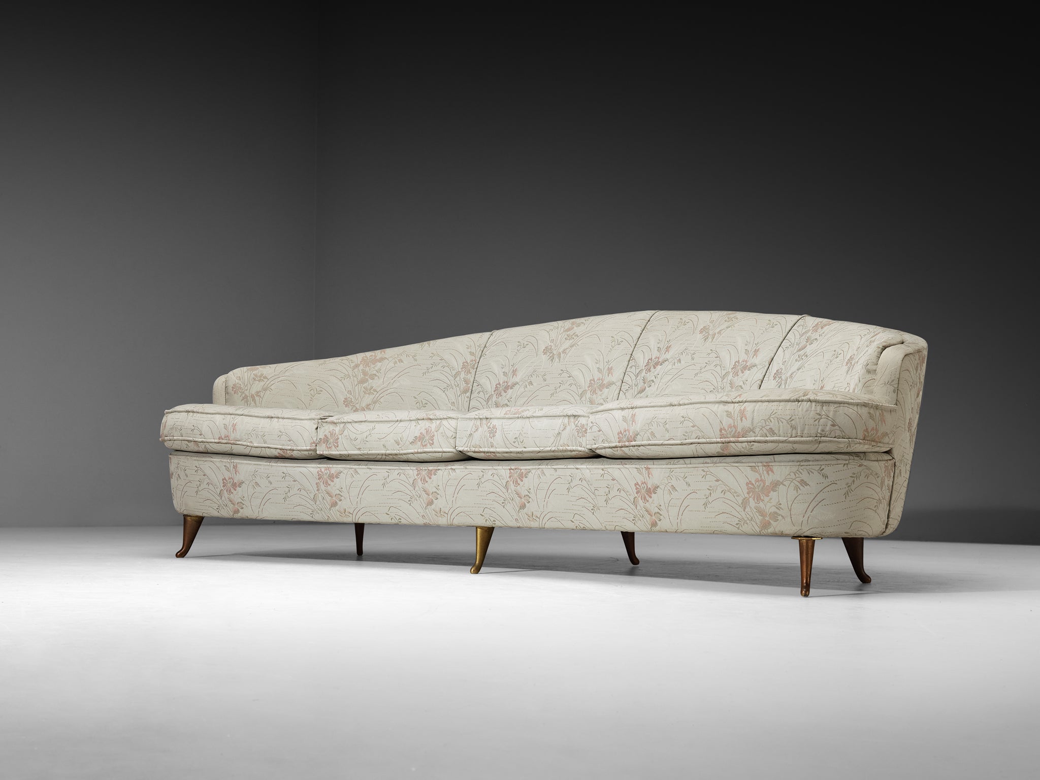 Mid-Century Modern Italian Isa Bergamo Curved Sofa 1950s
