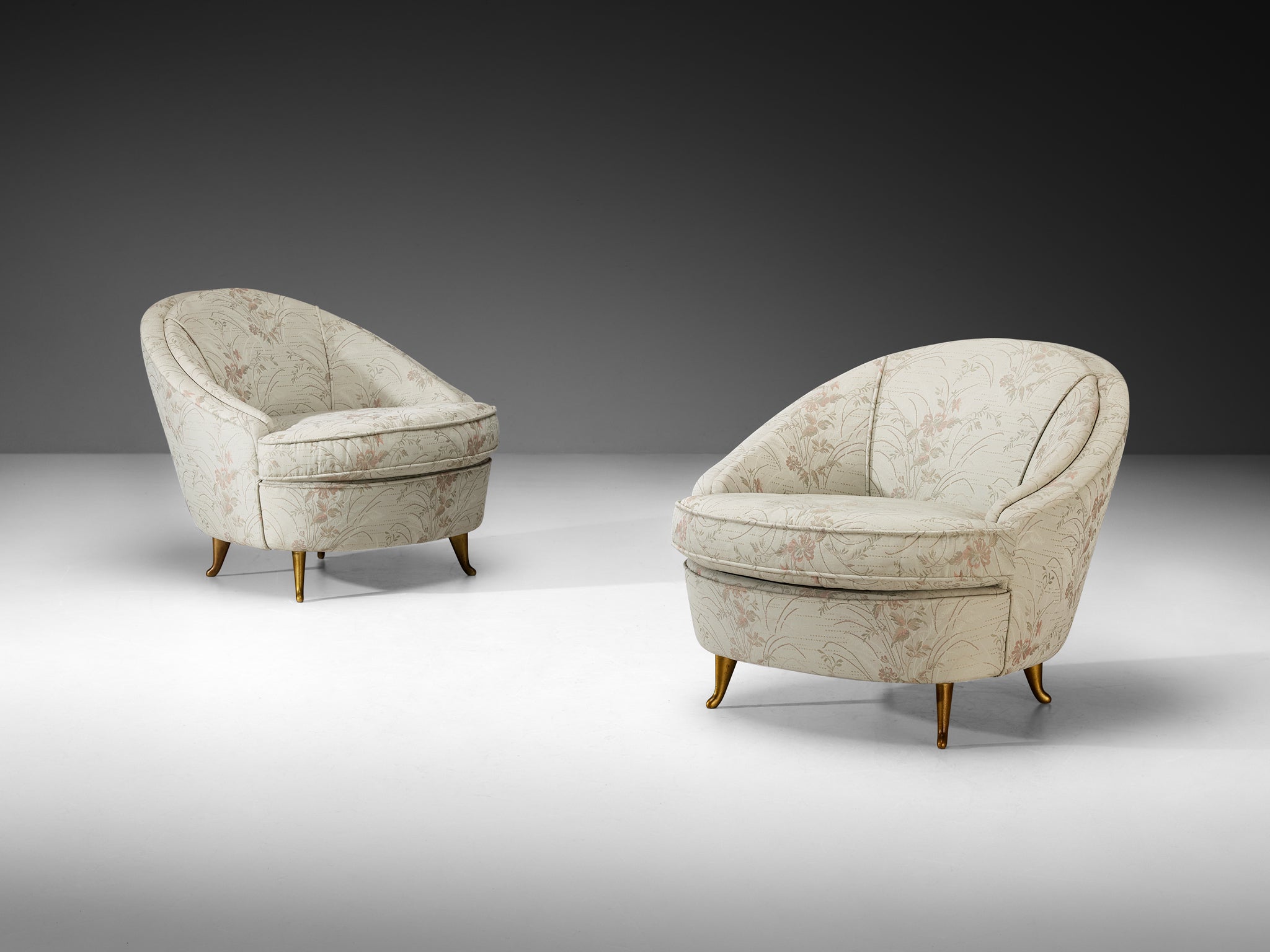 Mid-Century Modern Italian Isa Bergamo Pair of Lounge Chairs 1950s Seating Morentz