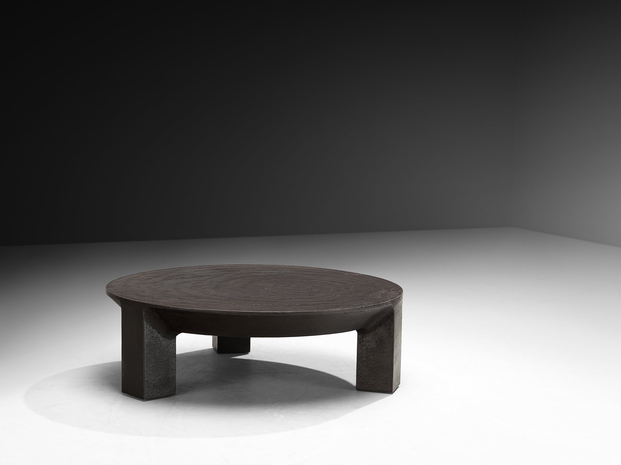 Brutalist Coffee Table in Stone-Look Resin with Organic Relief Top Tables Morentz