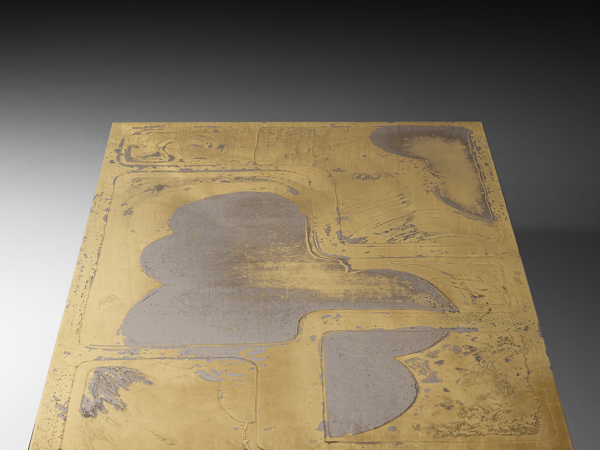 Unique Christian Heckscher Etched Brass Coffee Table Tables Morentz