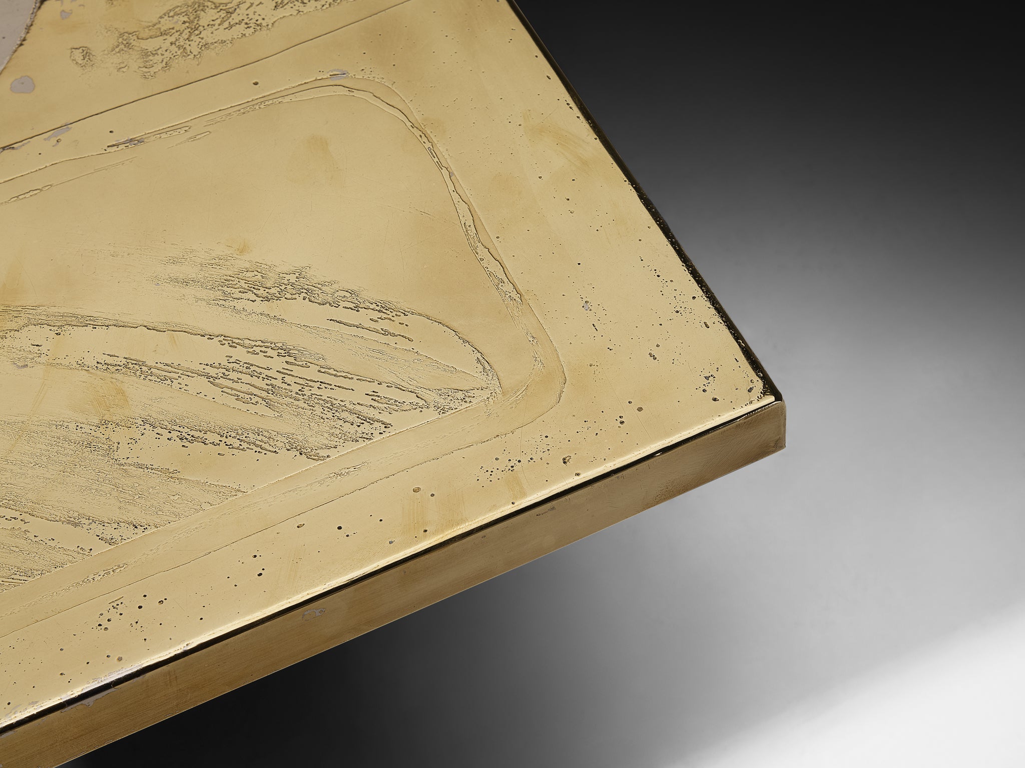 Unique Christian Heckscher Etched Brass Coffee Table Tables Morentz