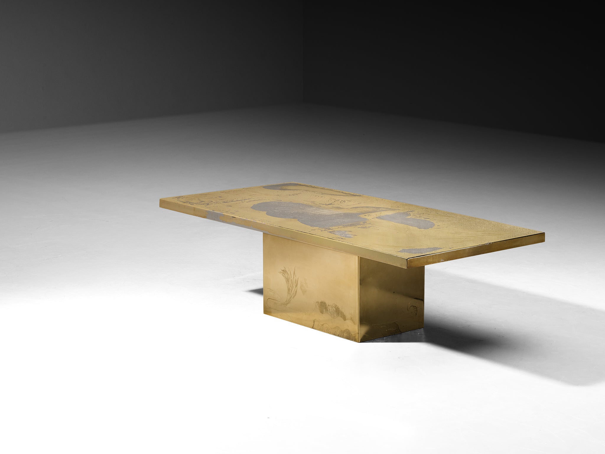 Unique Christian Heckscher Etched Brass Coffee Table Tables Morentz