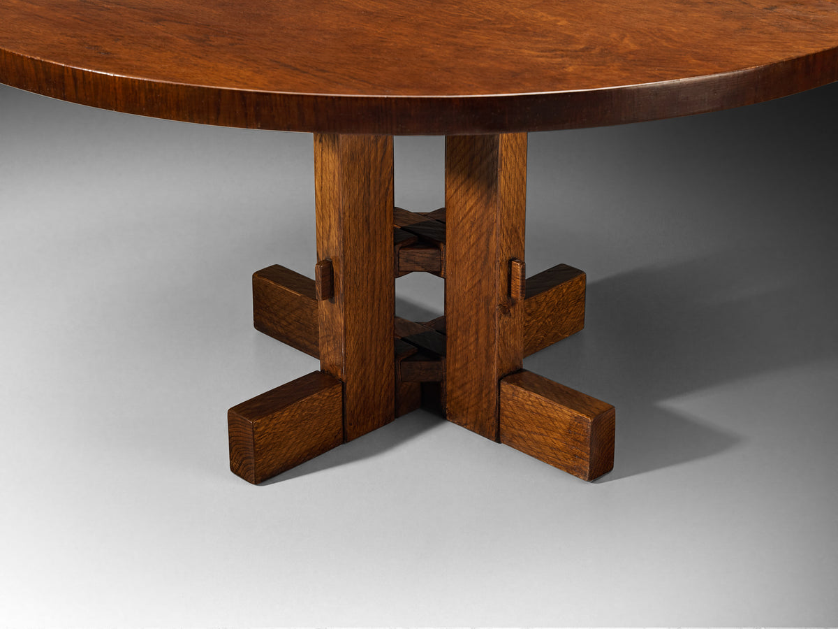Giuseppe Rivadossi Round Dining Table in Oak 150cm/58.86in. Tables Morentz