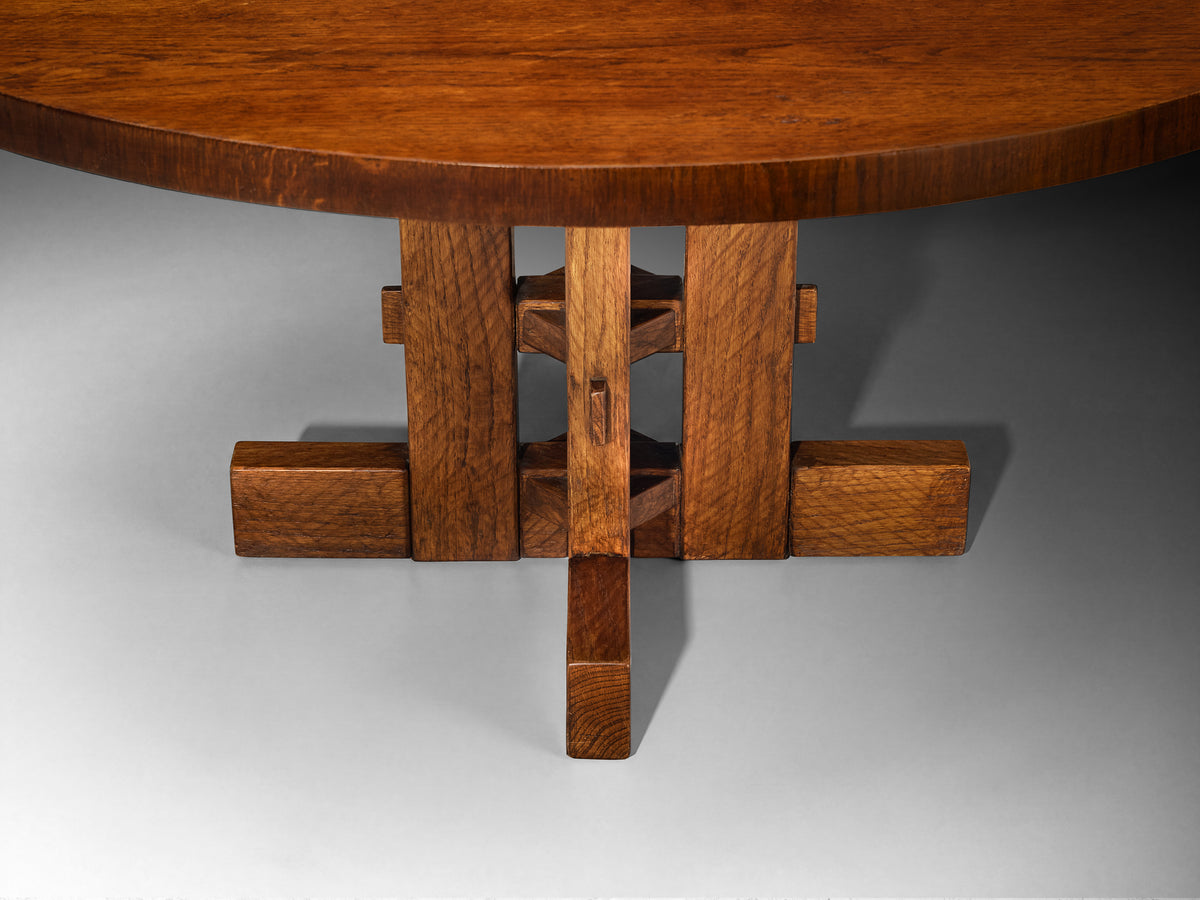 Giuseppe Rivadossi Round Dining Table in Oak 150cm/58.86in. Tables Morentz