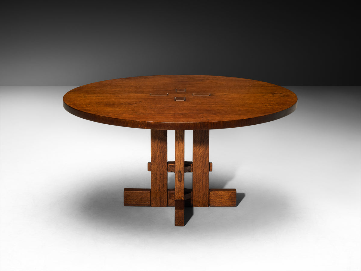 Giuseppe Rivadossi Round Dining Table in Oak 150cm/58.86in. Tables Morentz