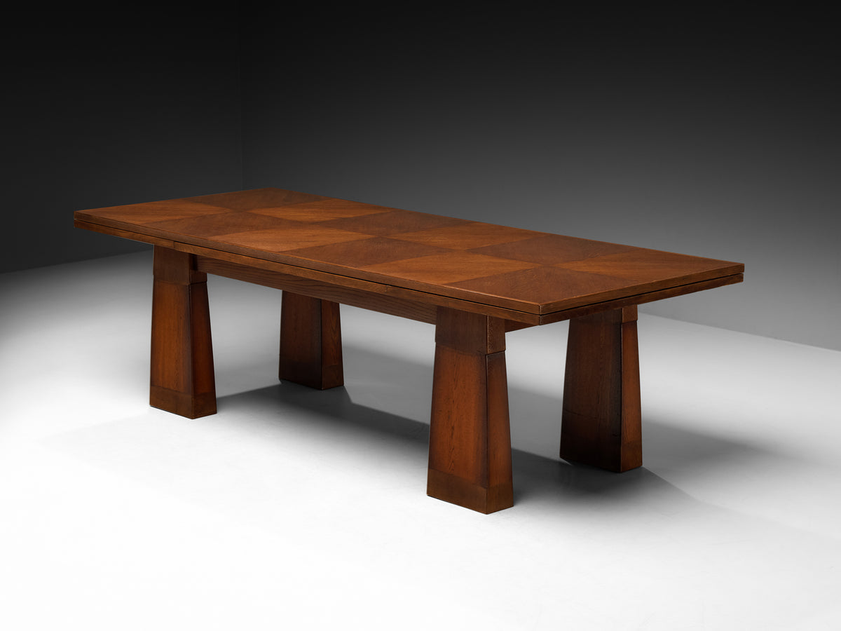 Ernesto Valabrega Grand Extendable Dining or Conference Table in Oak Tables Morentz