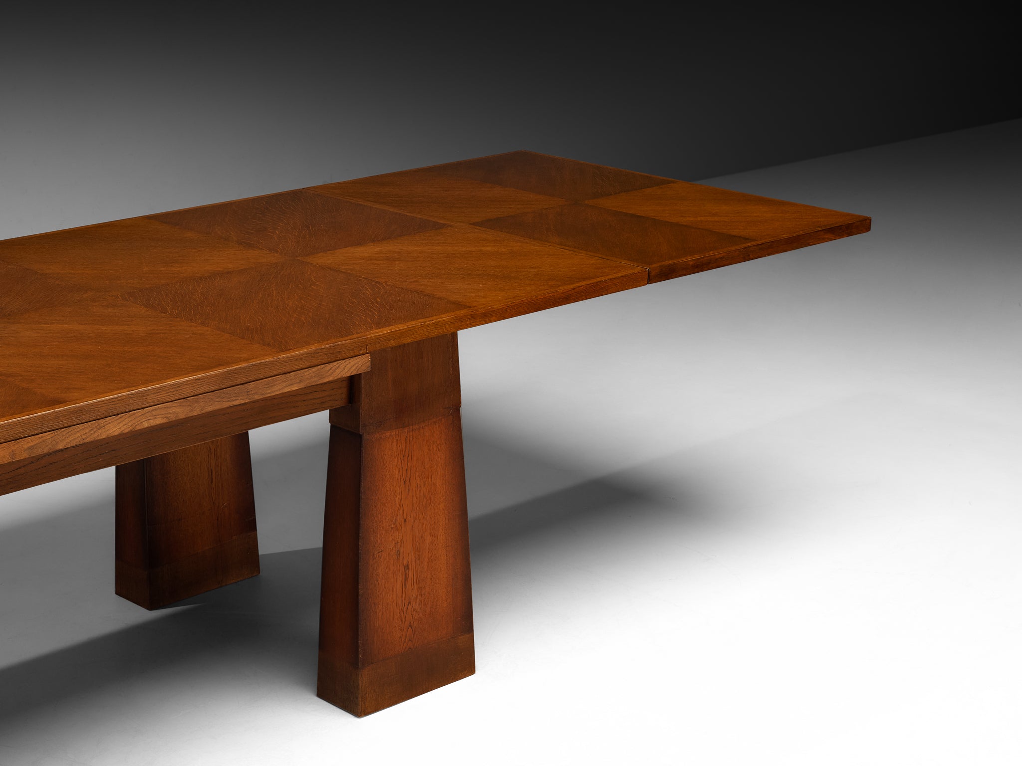Ernesto Valabrega Grand Extendable Dining or Conference Table in Oak Tables Morentz