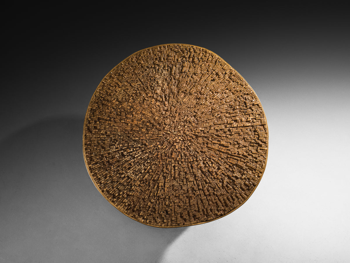 Early and Rare Ado Chale 'Relief d'Agate' Coffee Table in Cast Bronze Tables Morentz