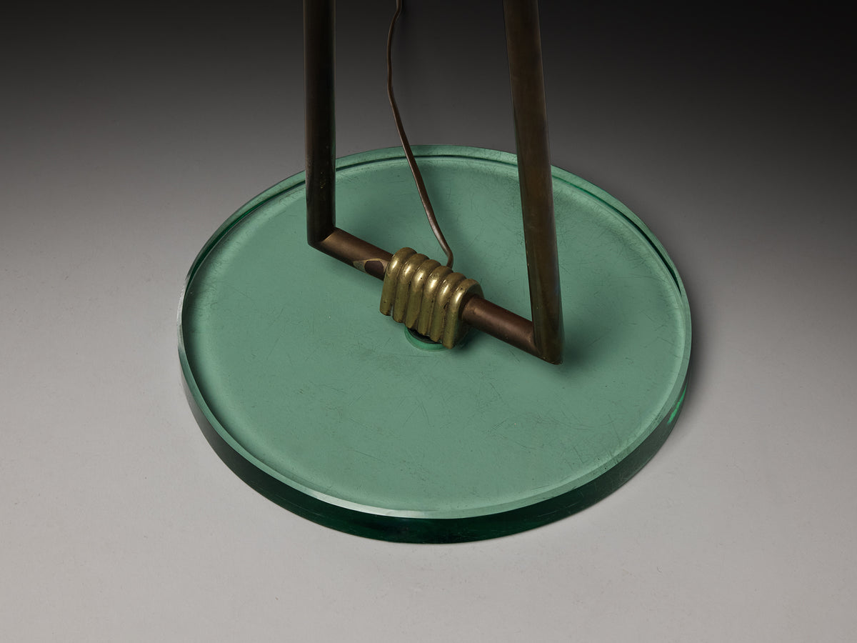 Italian 1930s Floor Lamp with Scalloped Brass Shades Lighting Morentz