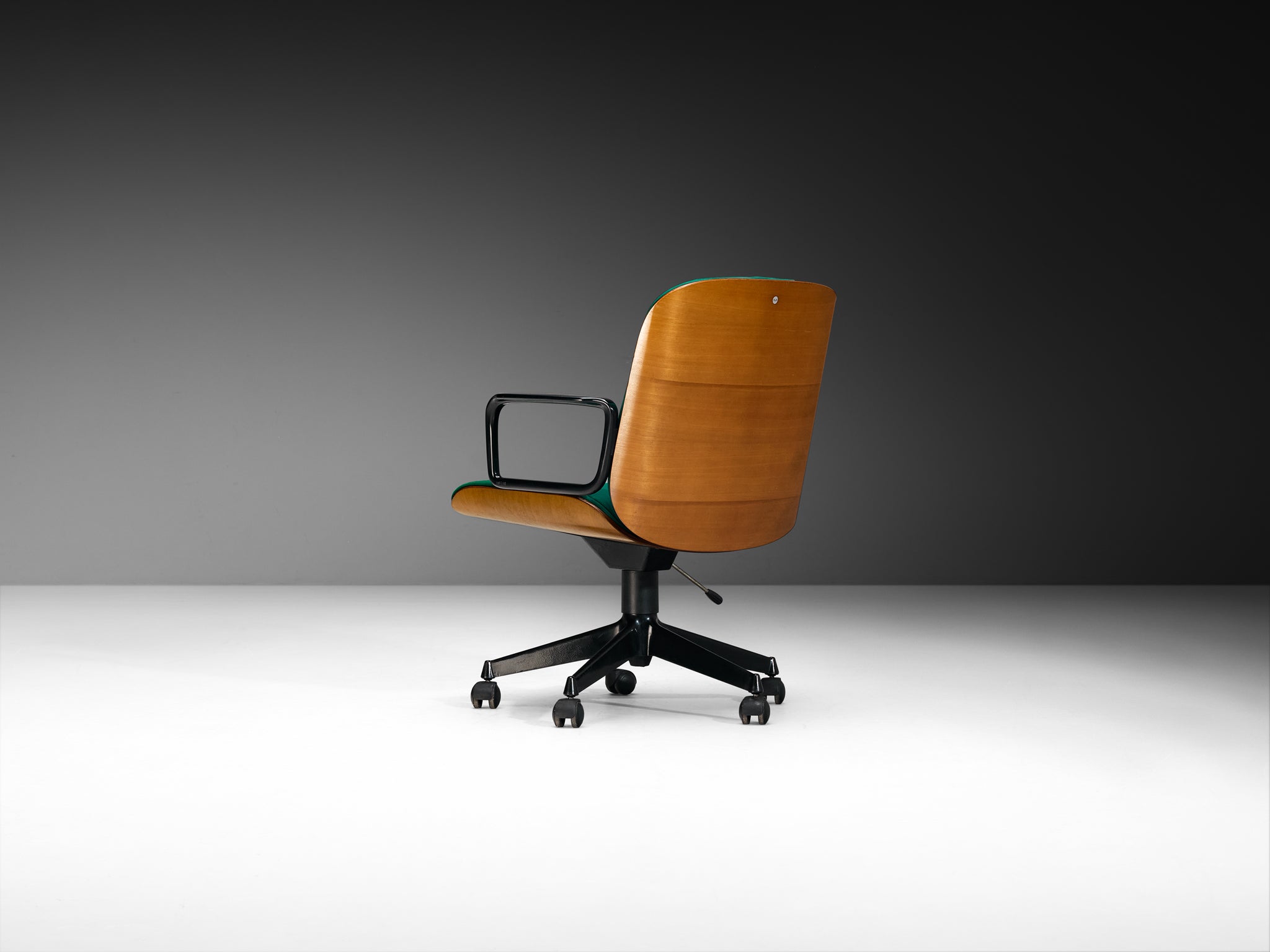 Ennio Fazioli for MIM Roma Swivel Desk Armchair in Walnut Seating Morentz