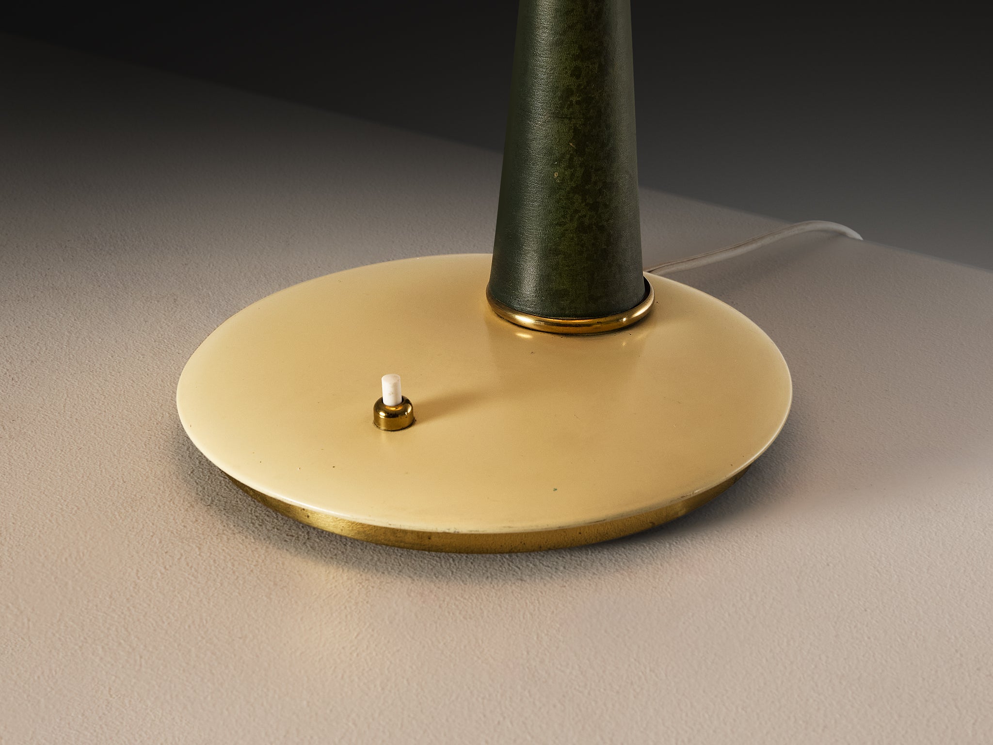 Angelo Lelii for Arredoluce Rare Table Lamp in Brass and Marble Lighting Morentz
