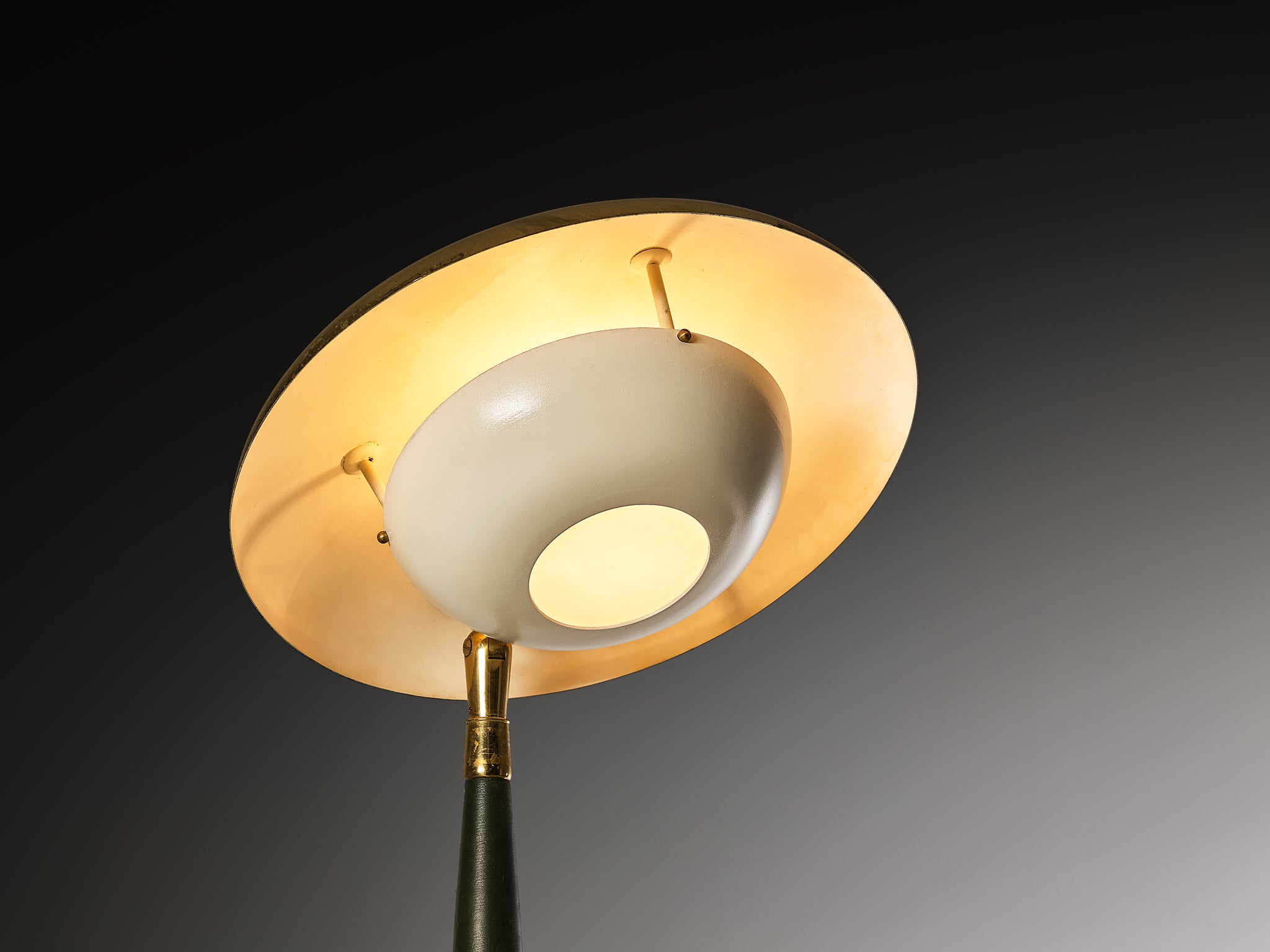 Angelo Lelii for Arredoluce Rare Table Lamp in Brass and Marble Lighting Morentz