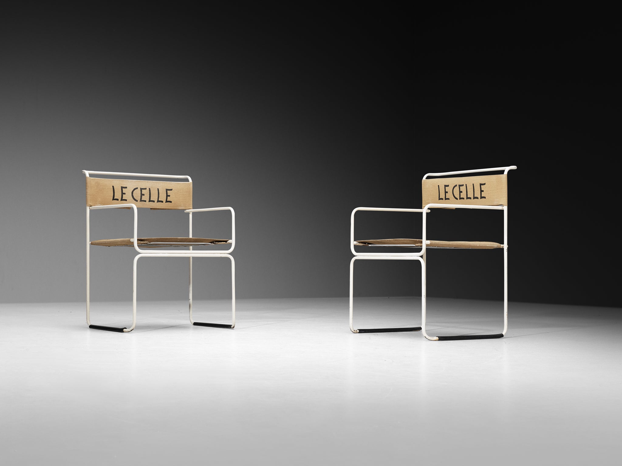 Giovanni Carini for Planula Set of Twelve 'Libellula' Dining Chairs in Canvas Seating Morentz