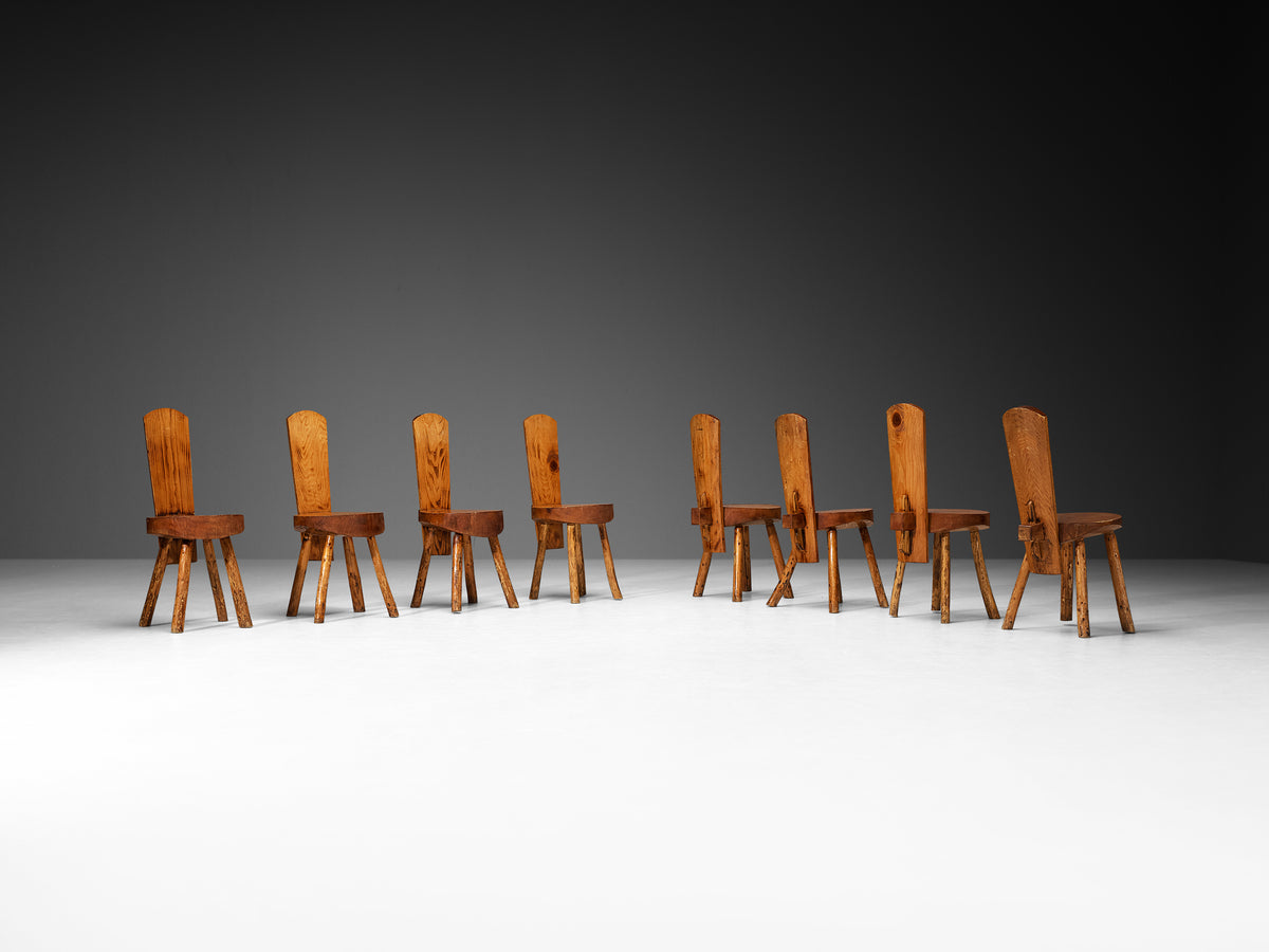 French Alpine Chalet Chairs in Solid Pine Seating Morentz