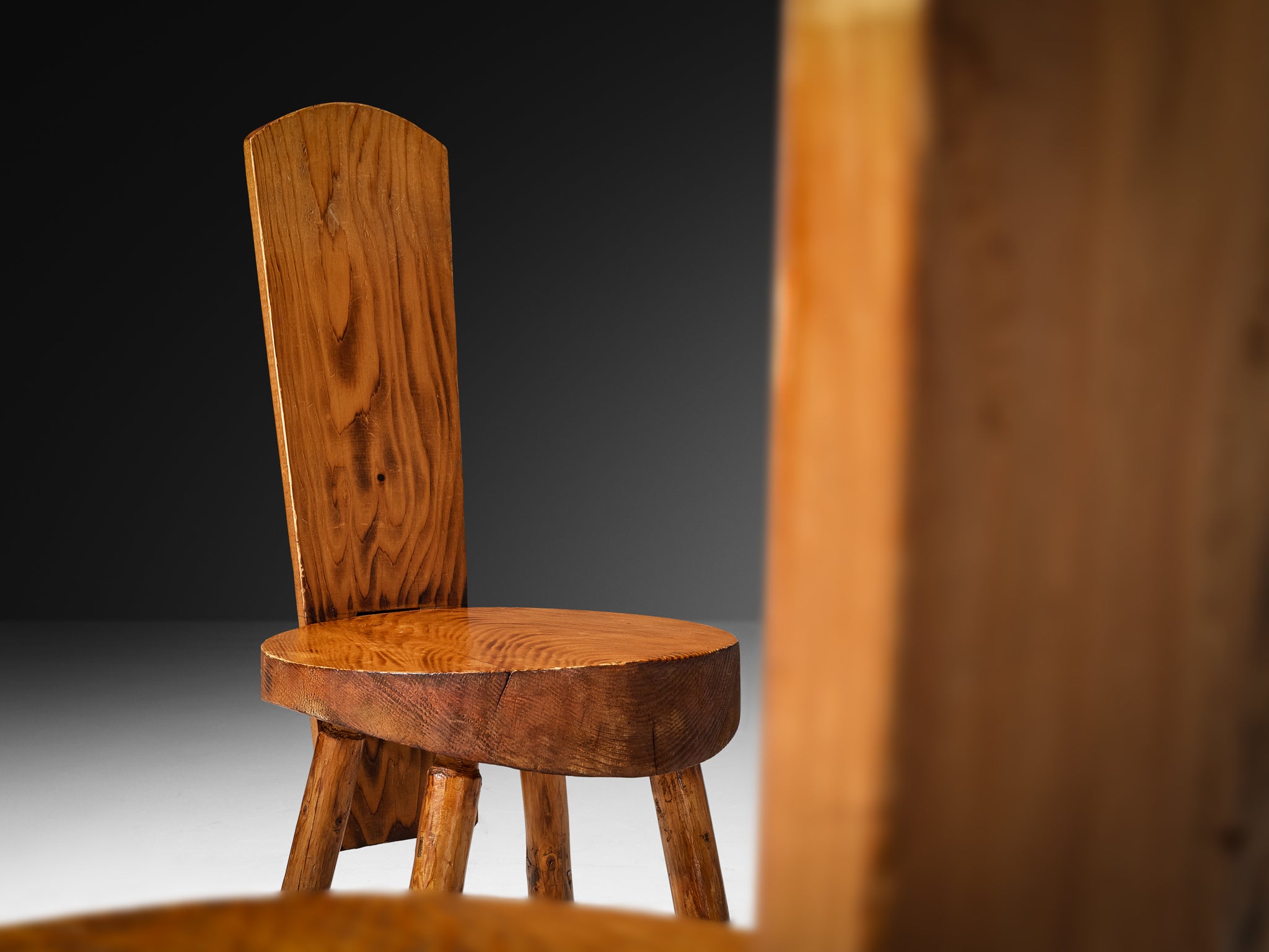 French Alpine Chalet Chairs in Solid Pine